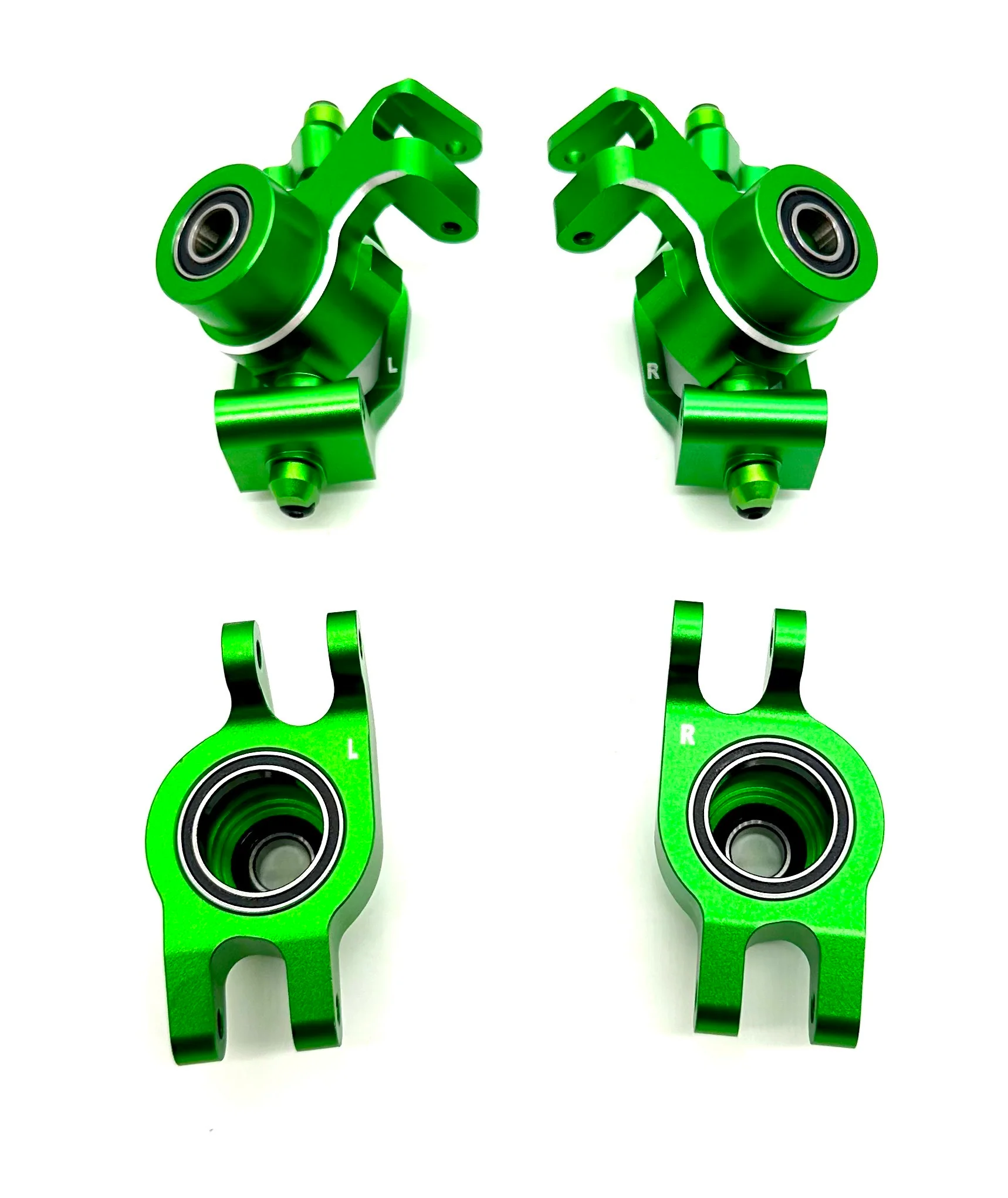 1/10 MAXX Ultimate Front/Rear Hub Green Carriers Caster Steering Blocks 89087-4