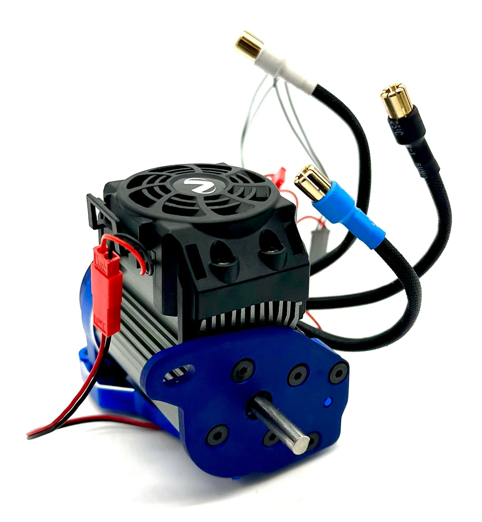 1/10 MAXX Ultimate MOTOR ASSEMBLY Blue w/mounts, sink and fan 89087-4 - Image 3