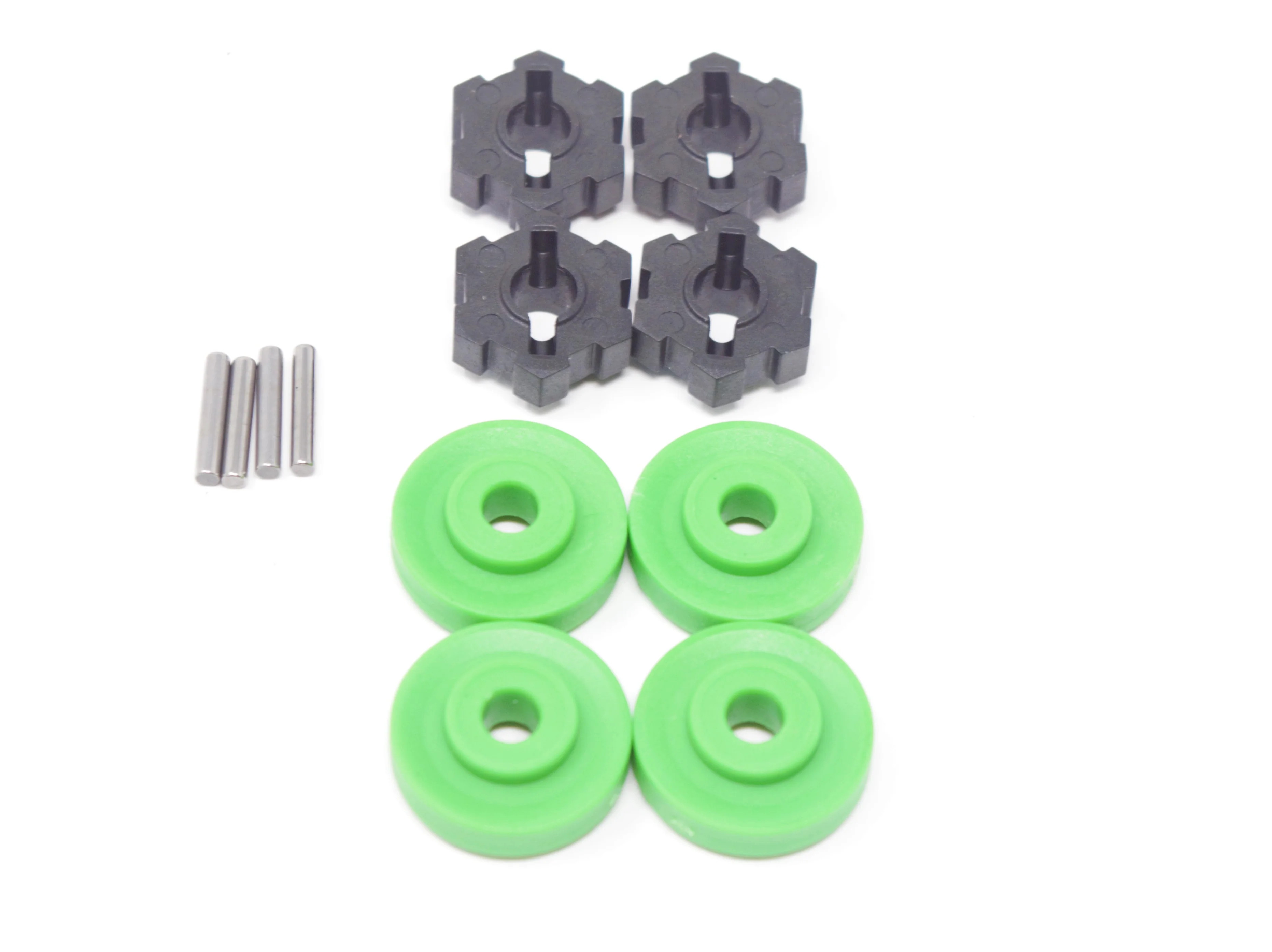 1/10 Wide-MAXX Wheel Hubs, (GREEN washer) 17mm Splined, hex pins 89086-4