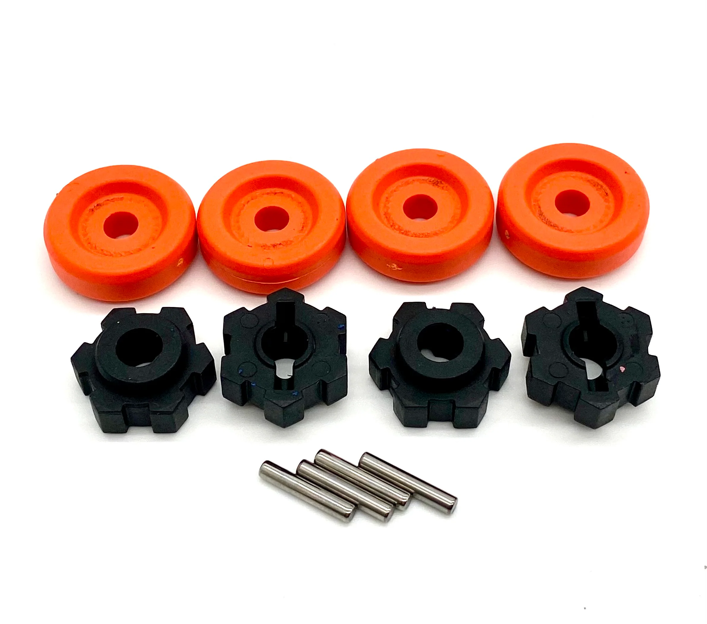 1/10 Wide-MAXX Wheel Hubs, (ORANGE washer) 17mm Splined, hex pins 89086-4 - Image 2