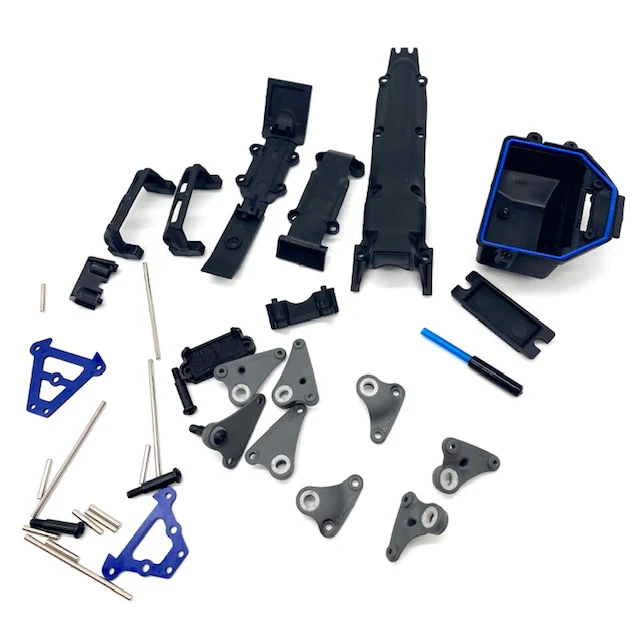1/16 E-revo SKID PLATES receiver Box Hinge pins tie bars rockers 71076-3