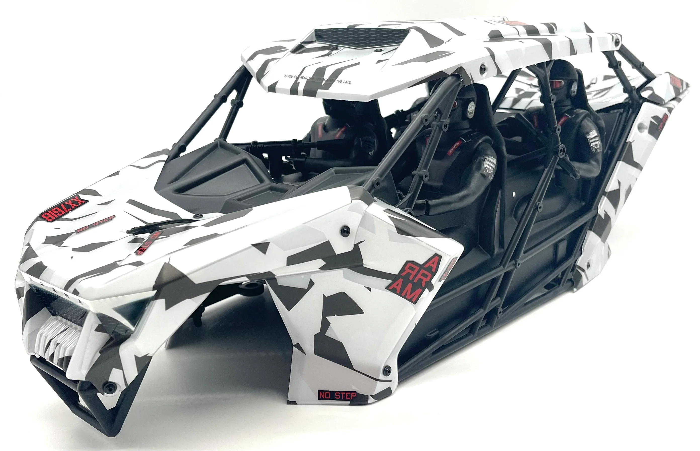 Arrma FIRETEAM 6s BLX  - Roll Cage, Body Panels and Guards (White Camo ARA7618 - Image 3
