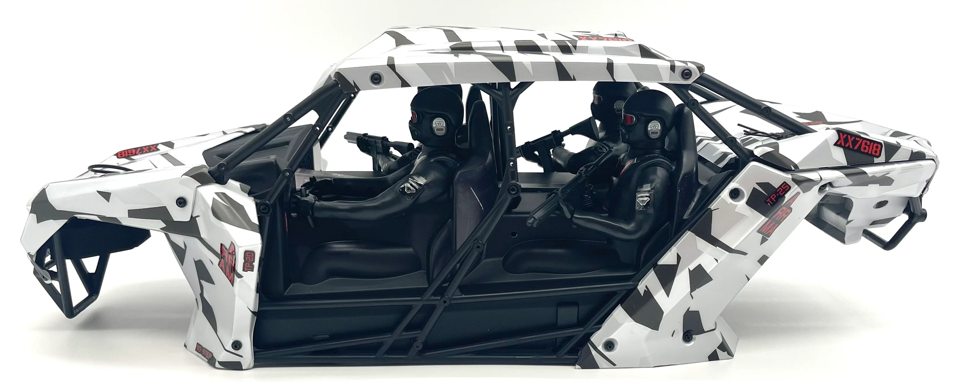 Arrma FIRETEAM 6s BLX  - Roll Cage, Body Panels and Guards (White Camo ARA7618 - Image 4