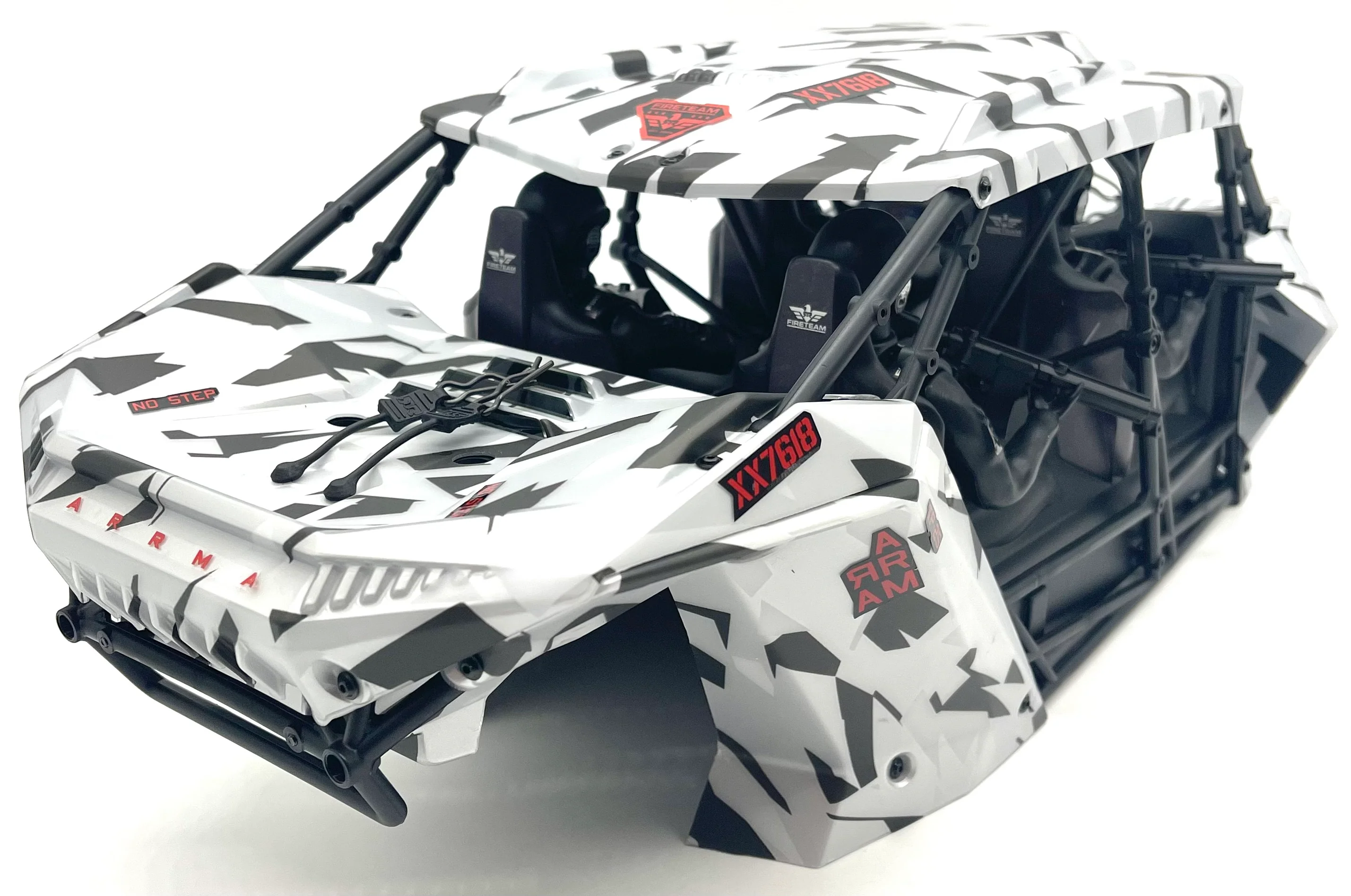 Arrma FIRETEAM 6s BLX  - Roll Cage, Body Panels and Guards (White Camo ARA7618 - Image 6