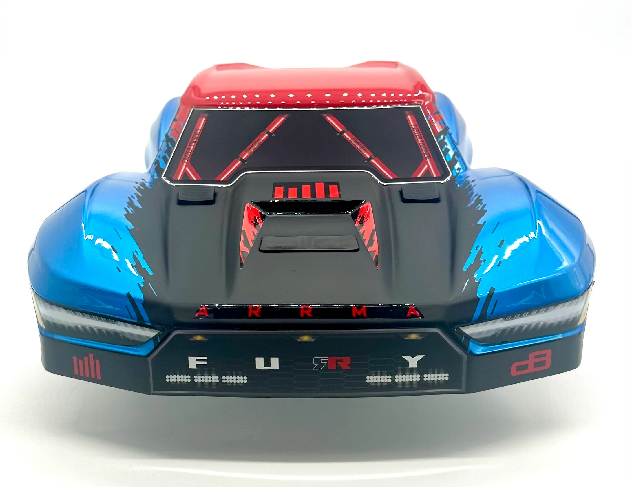 Arrma FURY 223s 2wd - Body Shell (BLUE/Red 1/10 FURY Painted Decaled Trimmed Body Set ARA3521T2 - Image 2