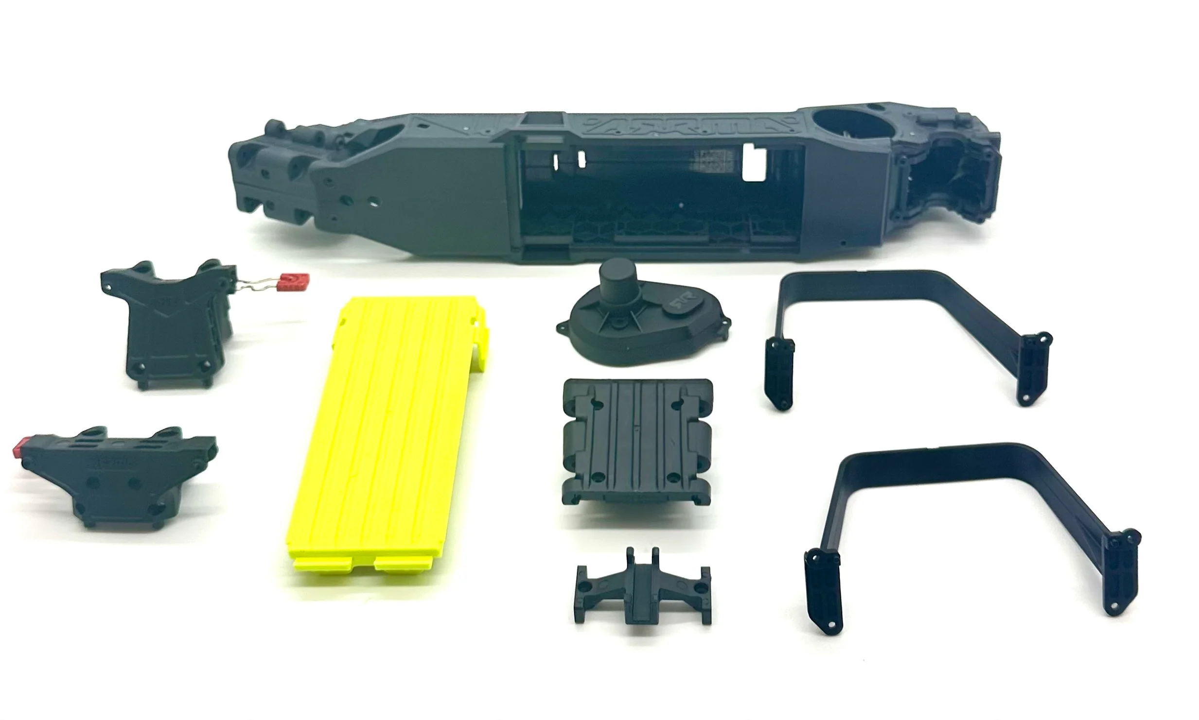 Arrma FURY 223S 2wd - Chassis (Fluoro Yellow LWB right left halves mega ARA3521T2 - Image 3
