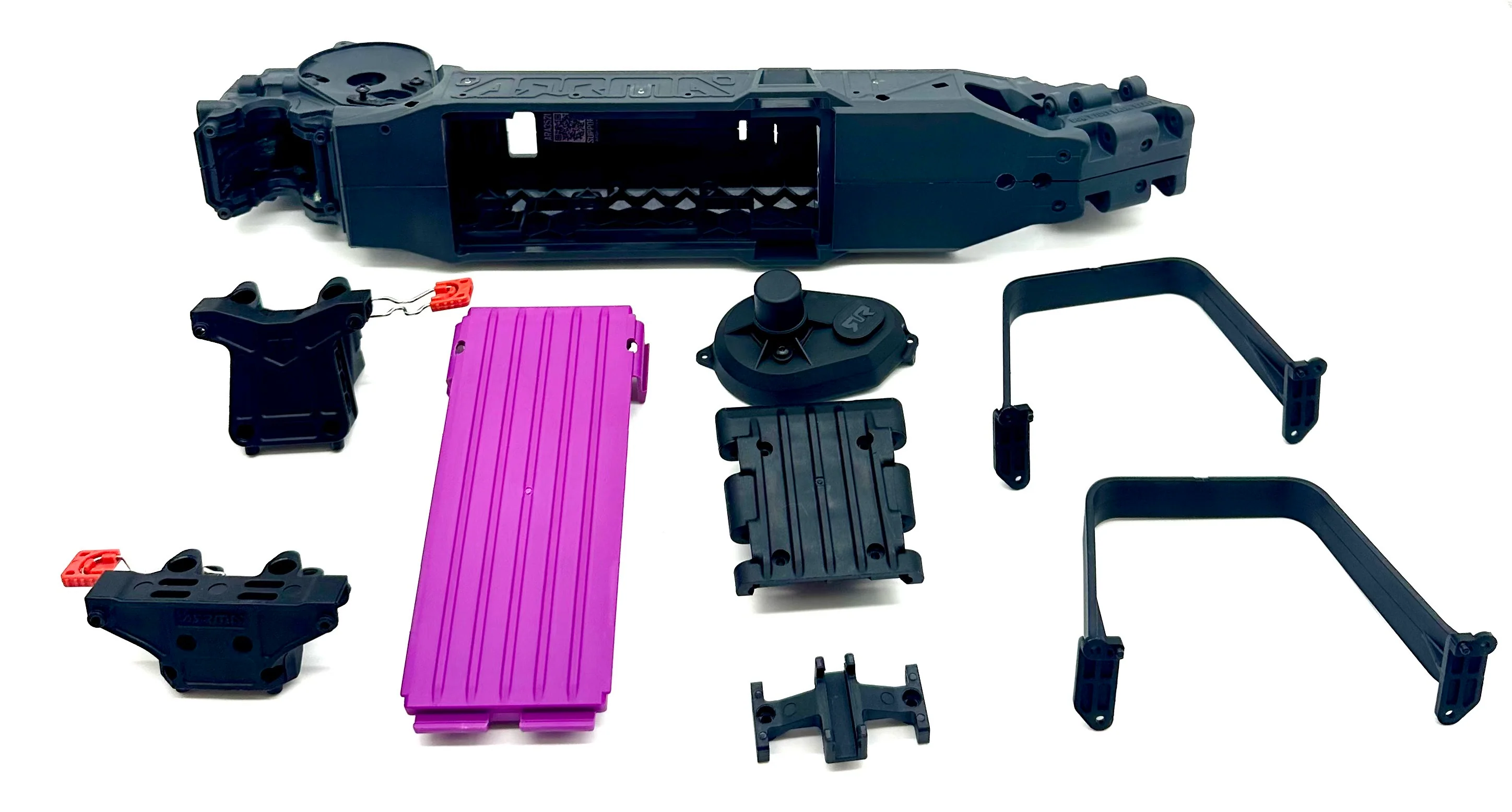 Arrma FURY 223S 2wd - Chassis (Purple LWB right left halves mega ARA3521T2 - Image 3