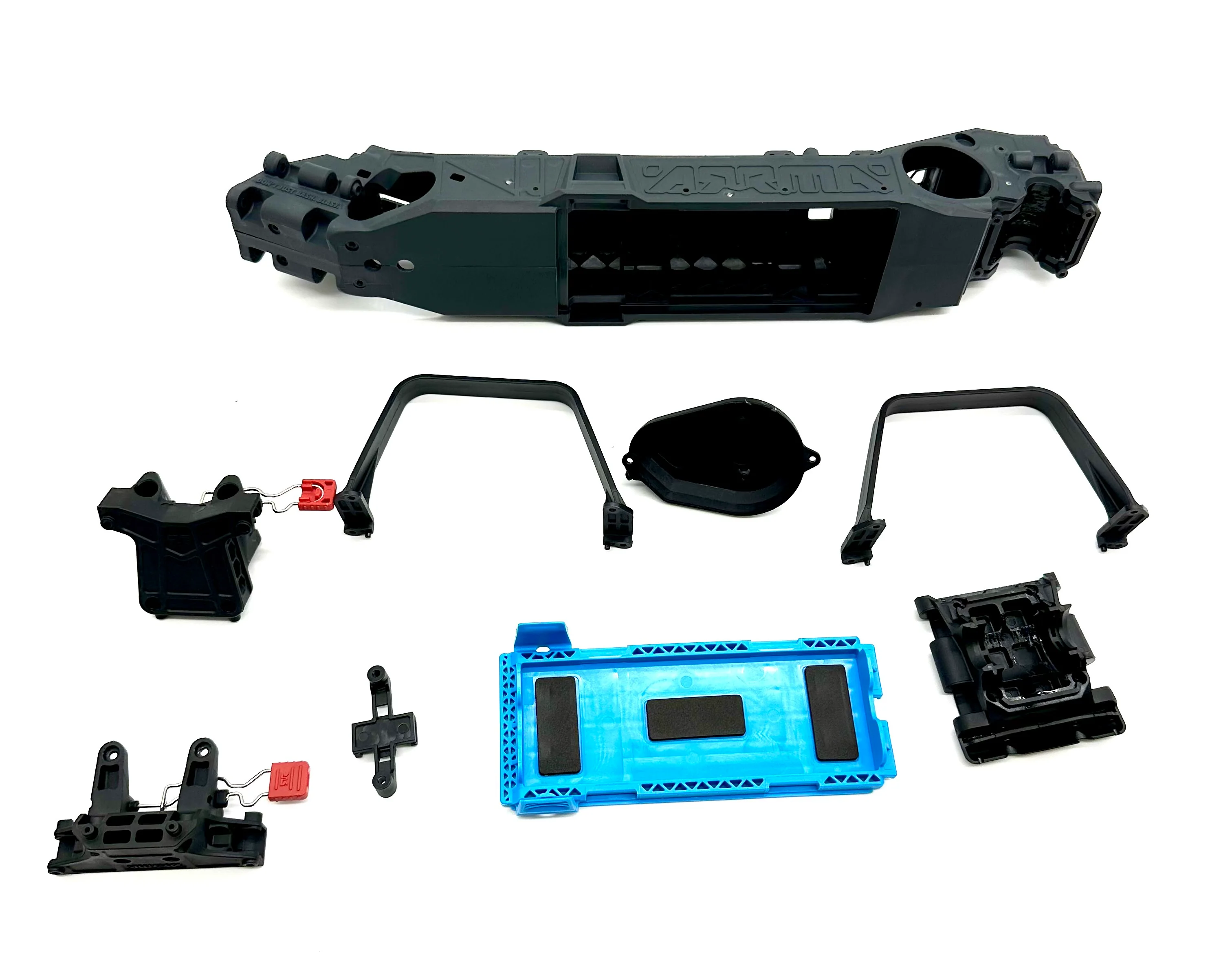 Arrma FURY 2wd - Chassis (BLUE LWB right left halves mega ARA3221 - Image 3