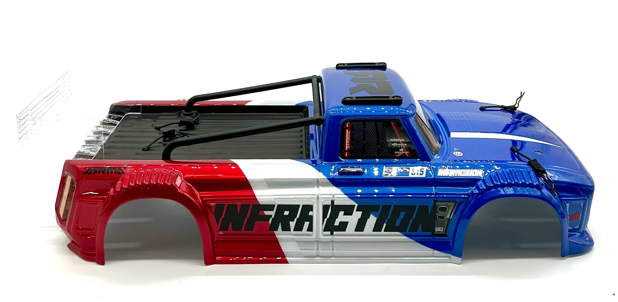 Arrma INFRACTION 4x4 223s BLX - Body Shell (Blue/Red painted decaled trimmed ARA4315V4 - Image 4
