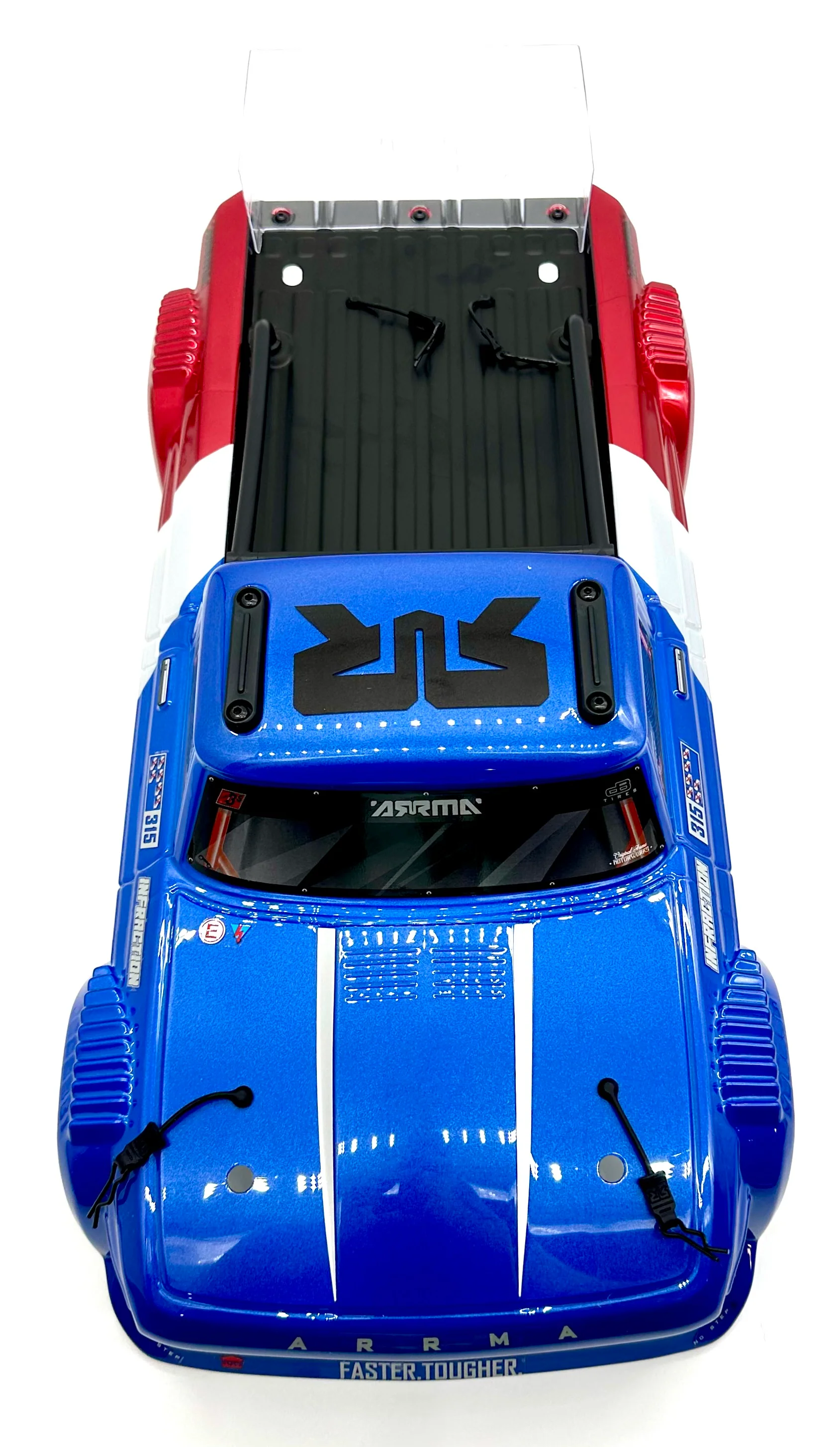 Arrma INFRACTION 4x4 223s BLX - Body Shell (Blue/Red painted decaled trimmed ARA4315V4 - Image 5