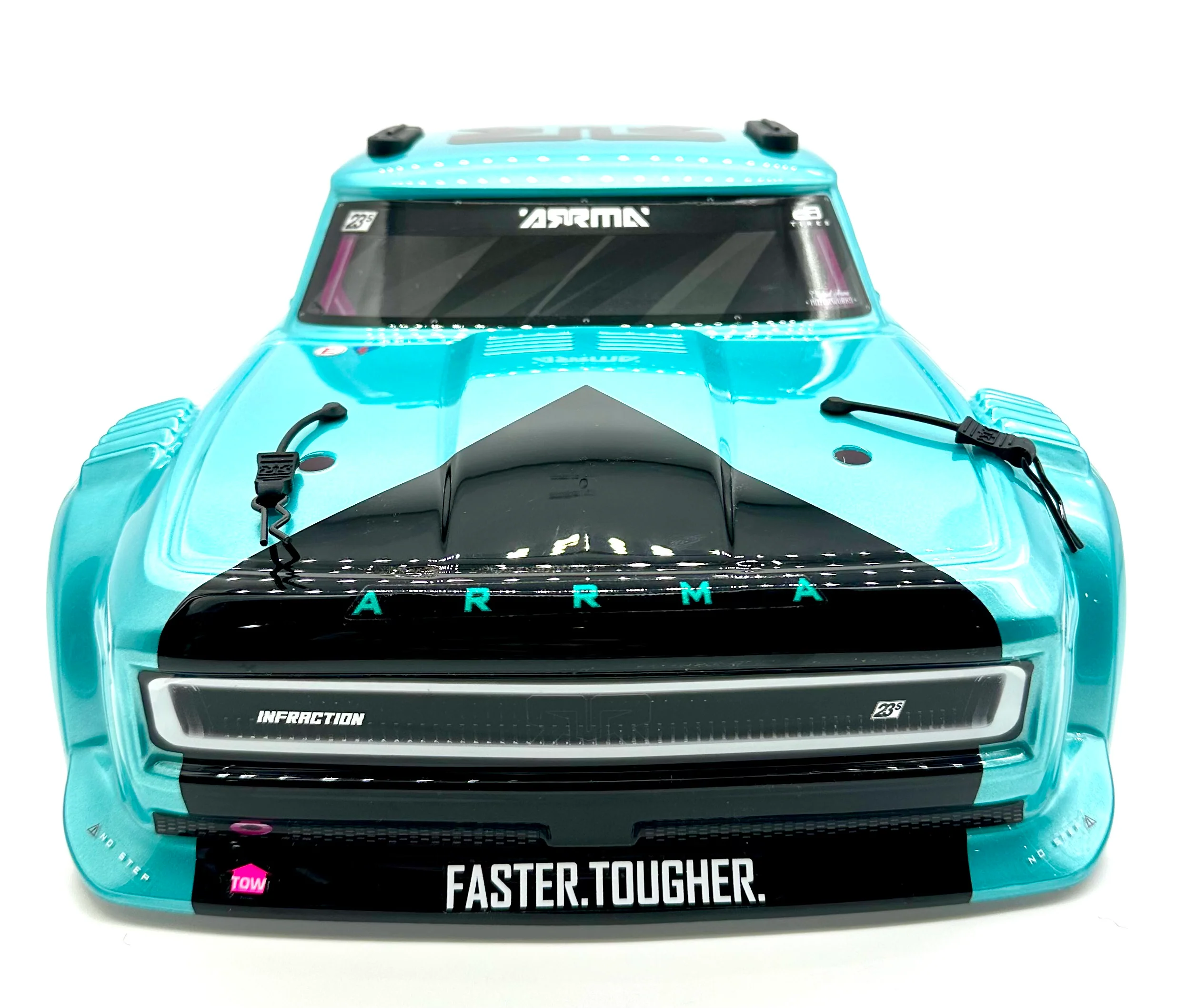 Arrma INFRACTION 4x4 223s BLX - Body Shell (Teal/Pink painted decaled trimmed ARA4315V4 - Image 2