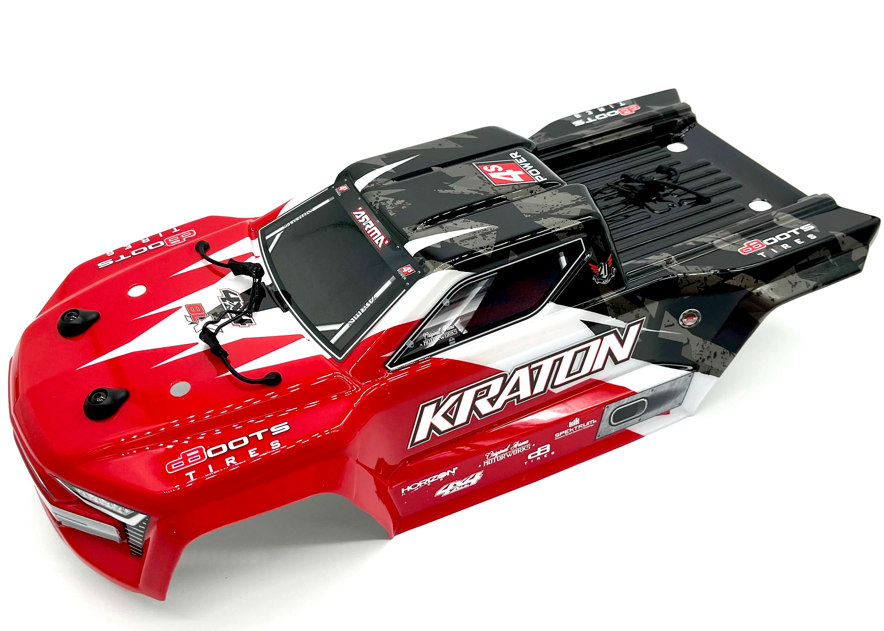 Arrma KRATON 4s 4x4 - Body Shell RED polycarbonate cover, body pins ARA4408V2 - Image 2
