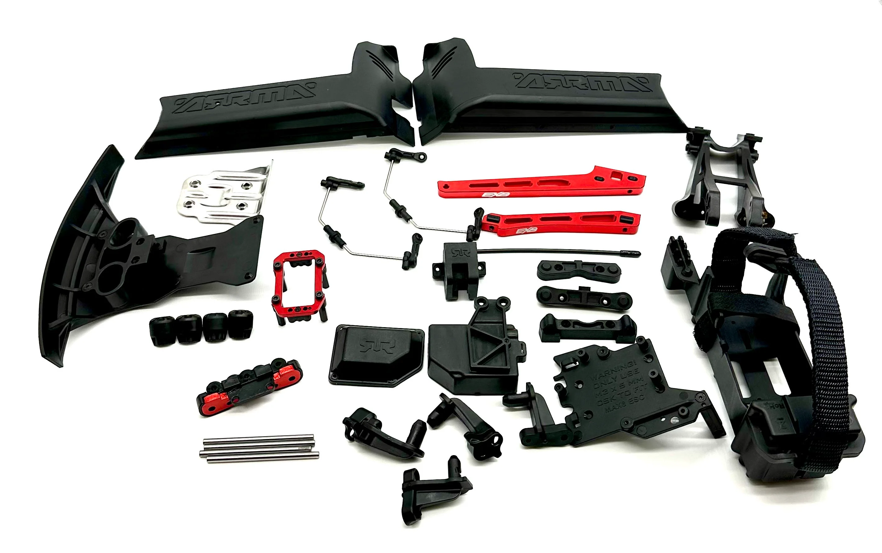 Arrma Kraton 6s EXB - Side Guards, Battery Tray, bumper, wing mount etc ARA8708V6