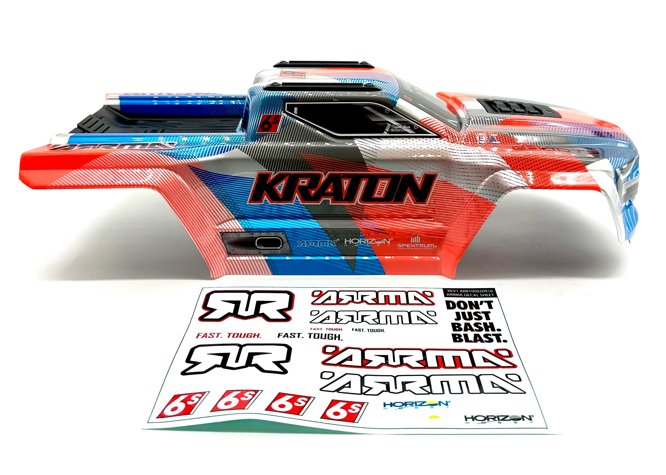 Arrma KRATON 6s V6 BLX - Body Shell (ORANGE Blue cover clipless assembly ARA8608V6 - Image 5