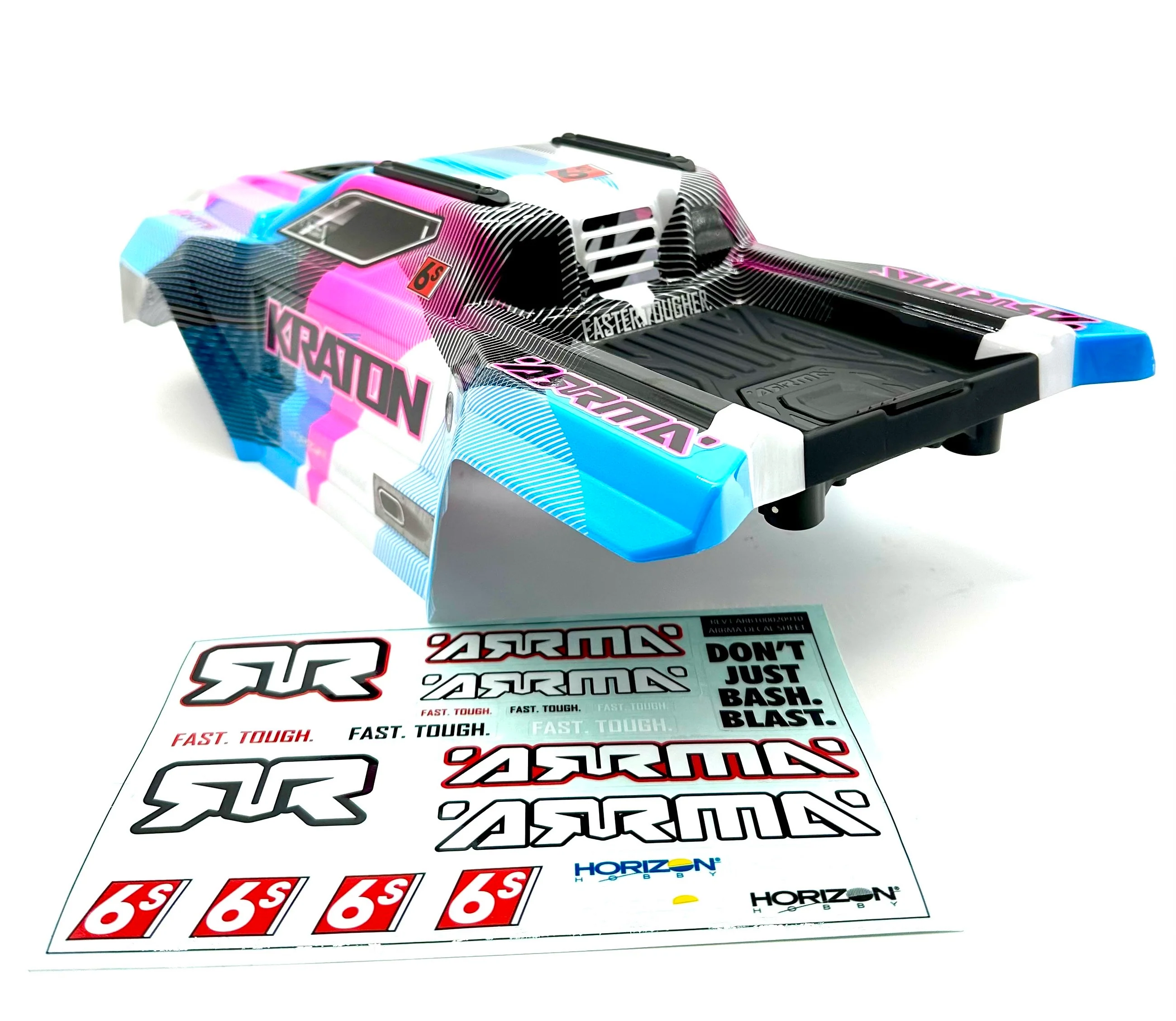 Arrma KRATON 6s V6 BLX - Body Shell (PINK Blue cover clipless assembly ARA8608V6 - Image 3