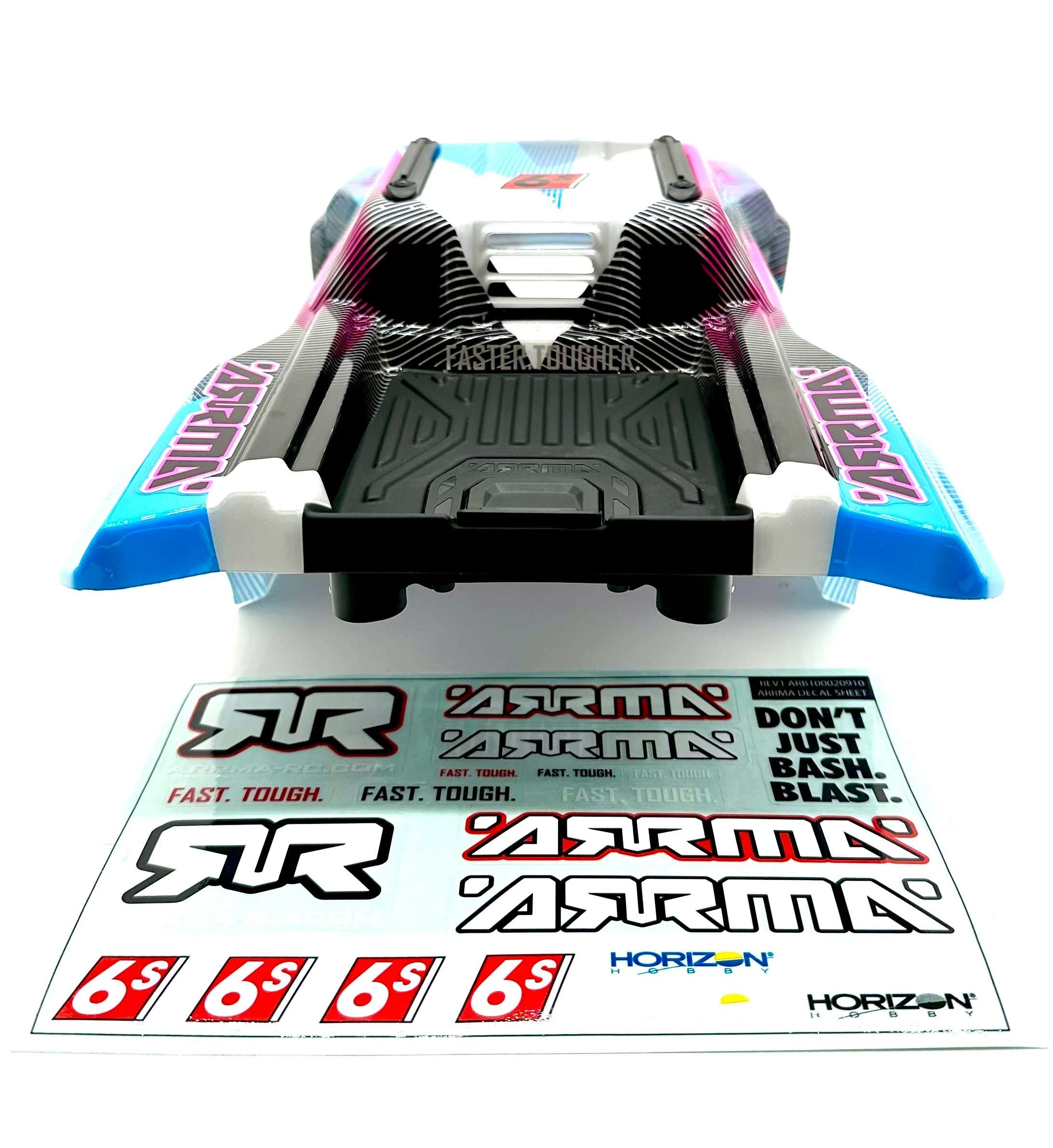 Arrma KRATON 6s V6 BLX - Body Shell (PINK Blue cover clipless assembly ARA8608V6 - Image 4