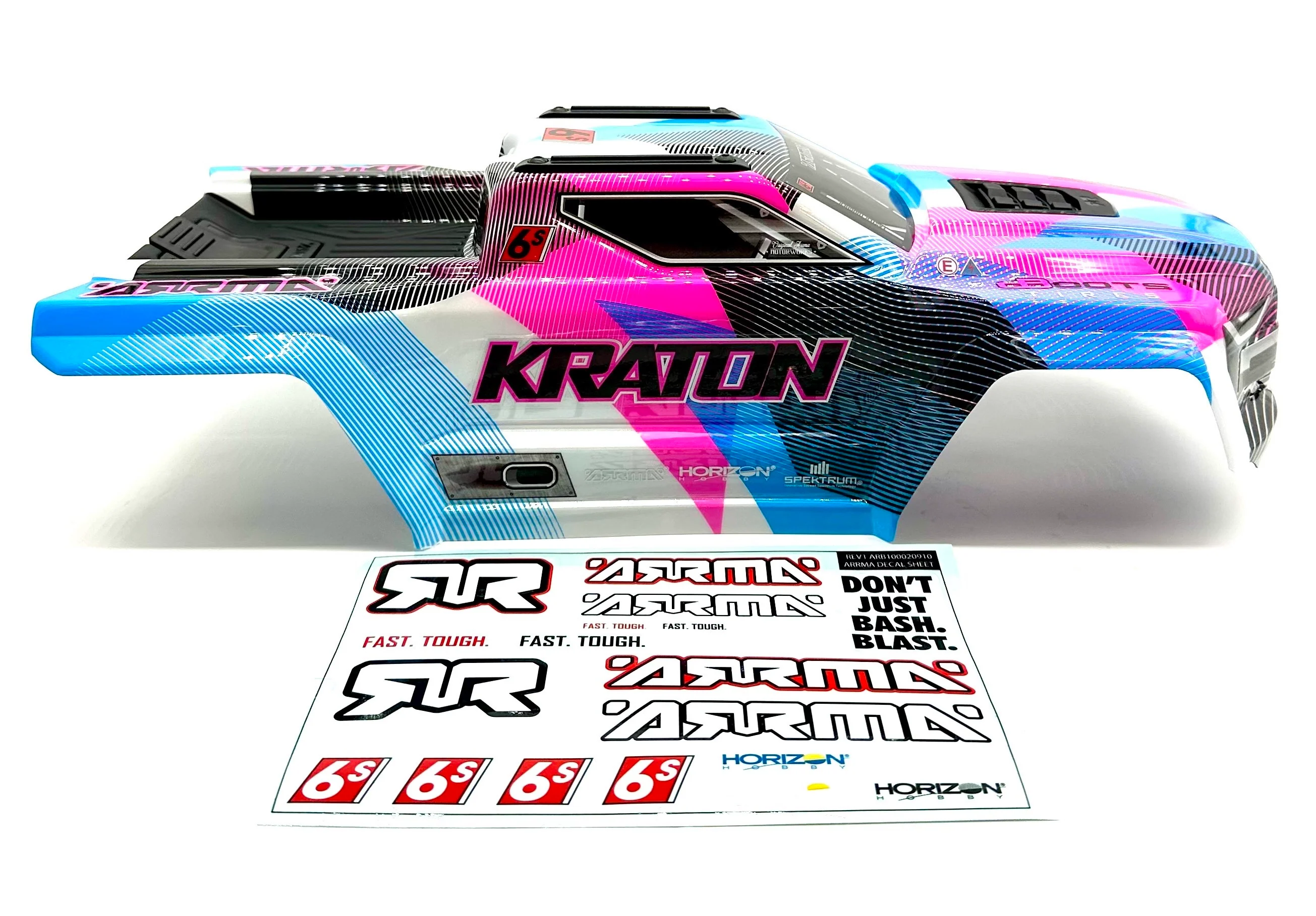 Arrma KRATON 6s V6 BLX - Body Shell (PINK Blue cover clipless assembly ARA8608V6 - Image 5