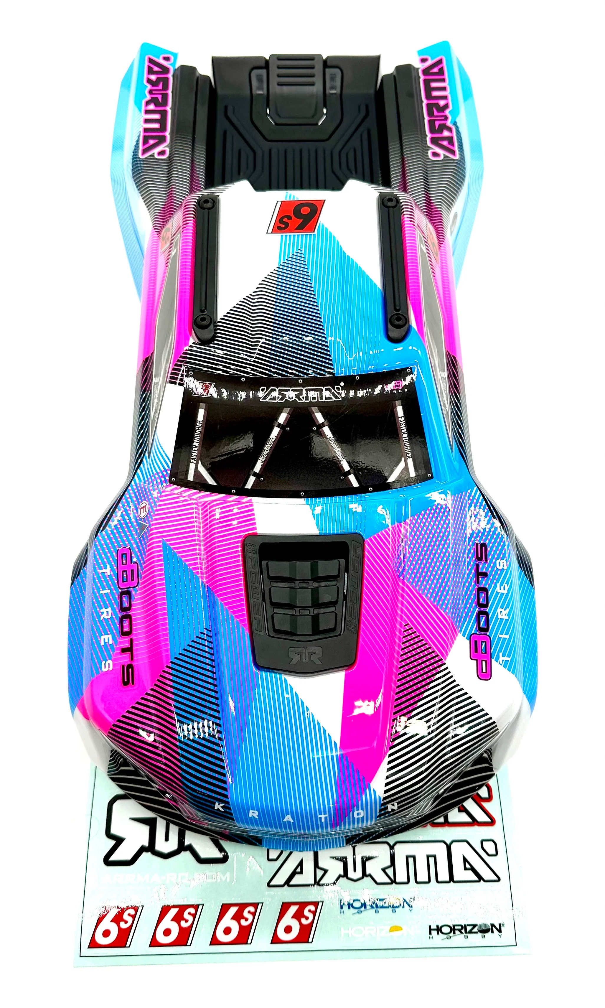 Arrma KRATON 6s V6 BLX - Body Shell (PINK Blue cover clipless assembly ARA8608V6 - Image 6