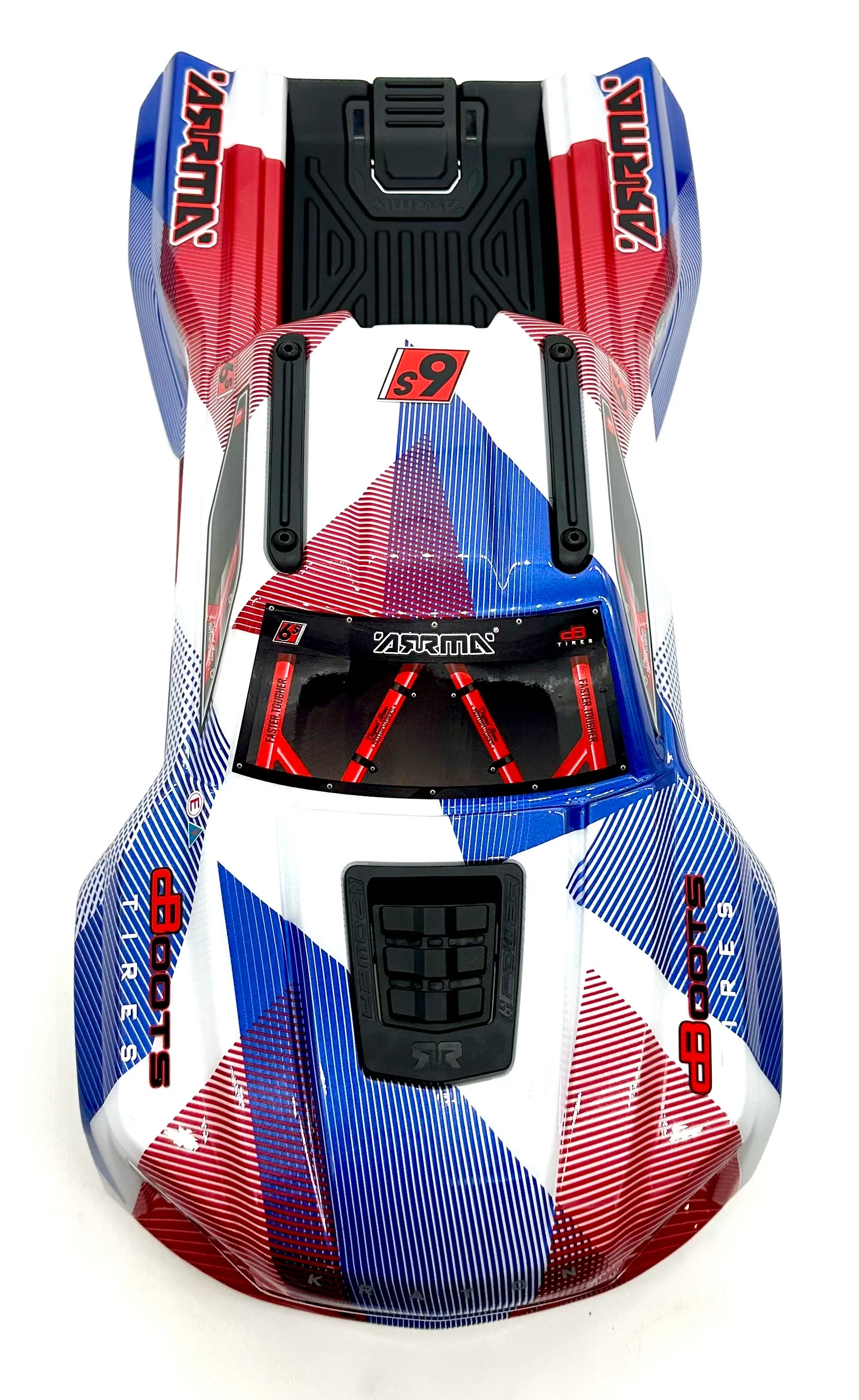 Arrma KRATON 6s V6 BLX - Body Shell (Red White Blue cover clipless ARA8608V6 - Image 4