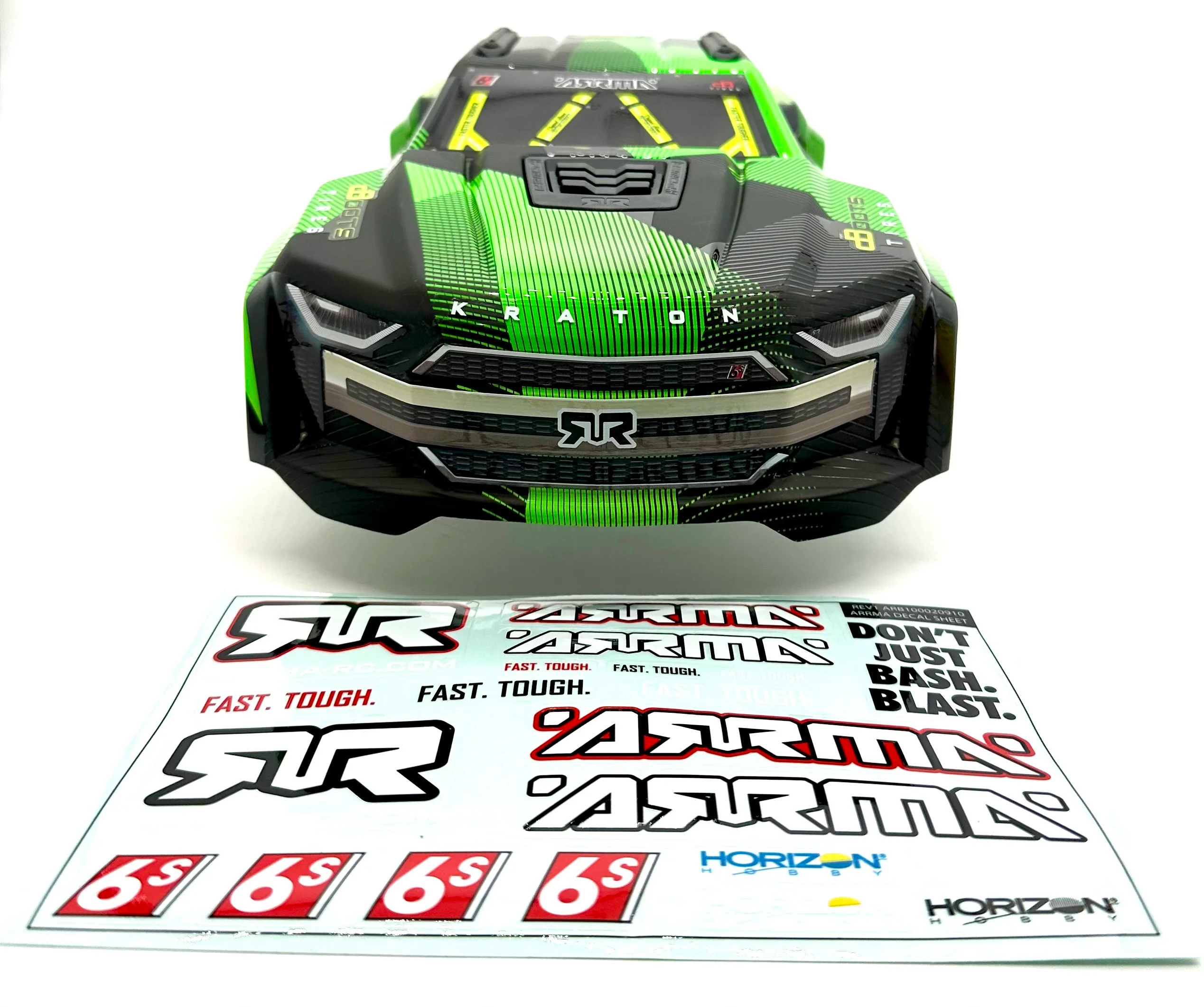 Arrma KRATON 6s V6 BLX - Body Shell GREEN cover clipless ARA8608V6 - Image 2