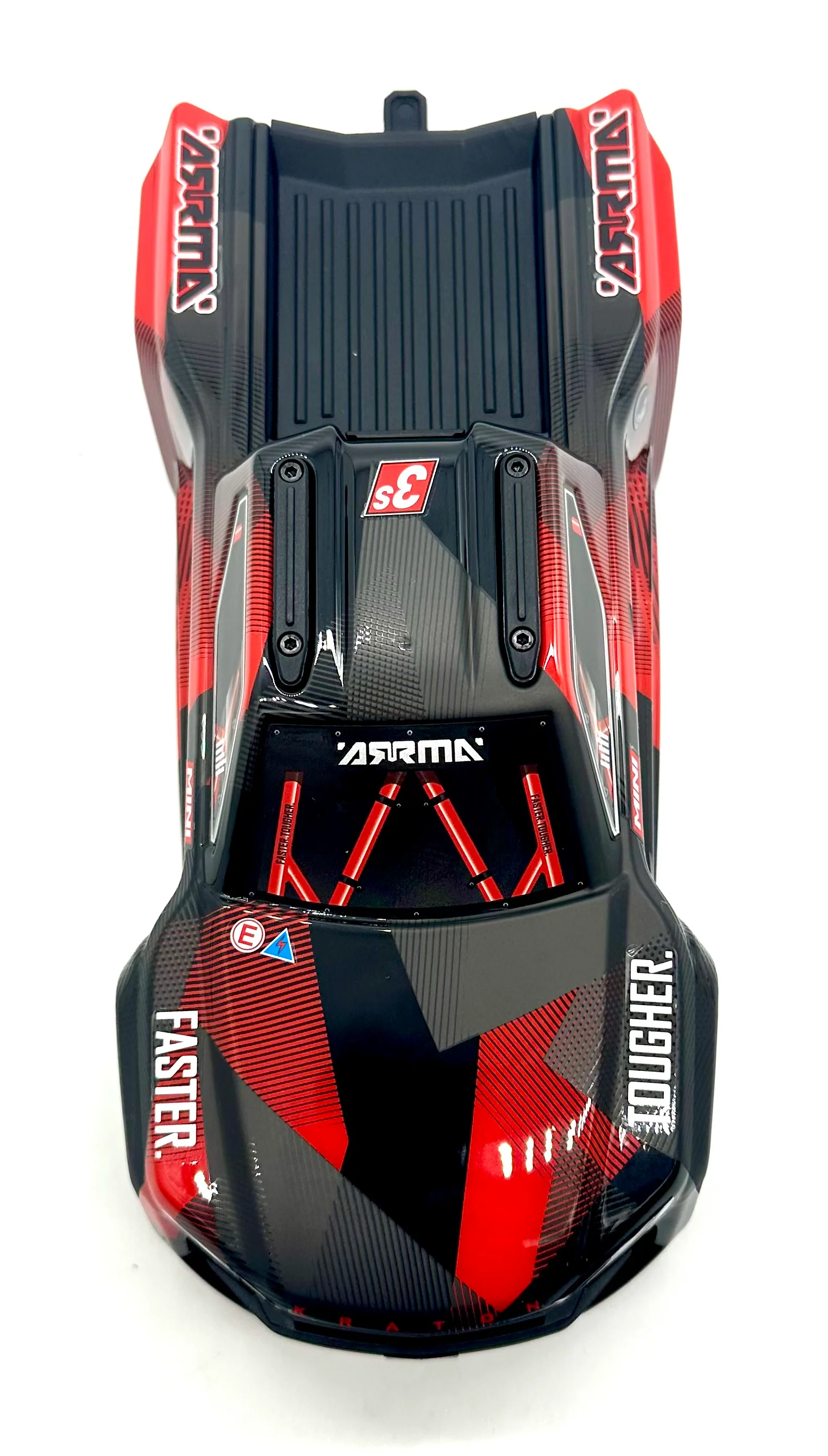 Arrma MINI KRATON 3S - Body Shell (BLACK/RED) cover ARA2508S - Image 4