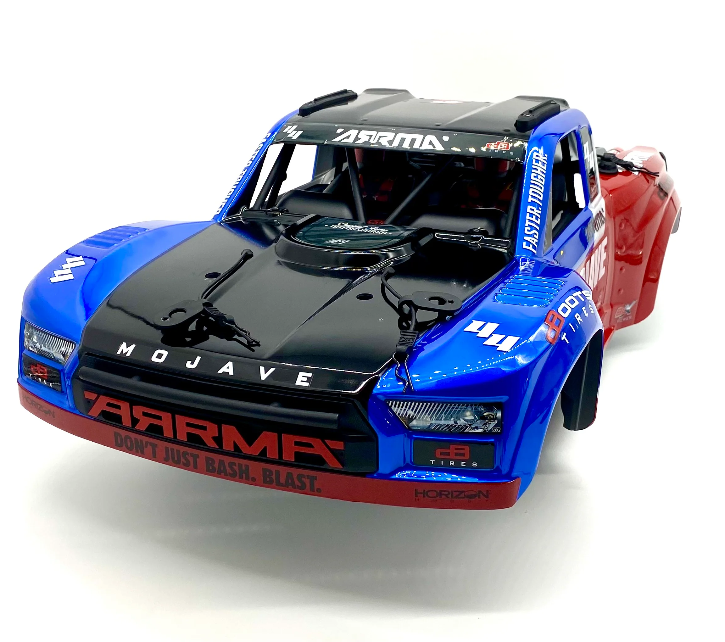 Arrma Mojave 4s 4x4 - Body Shell BLUE/RED w/interior, cage and clips ARA4404 - Image 3