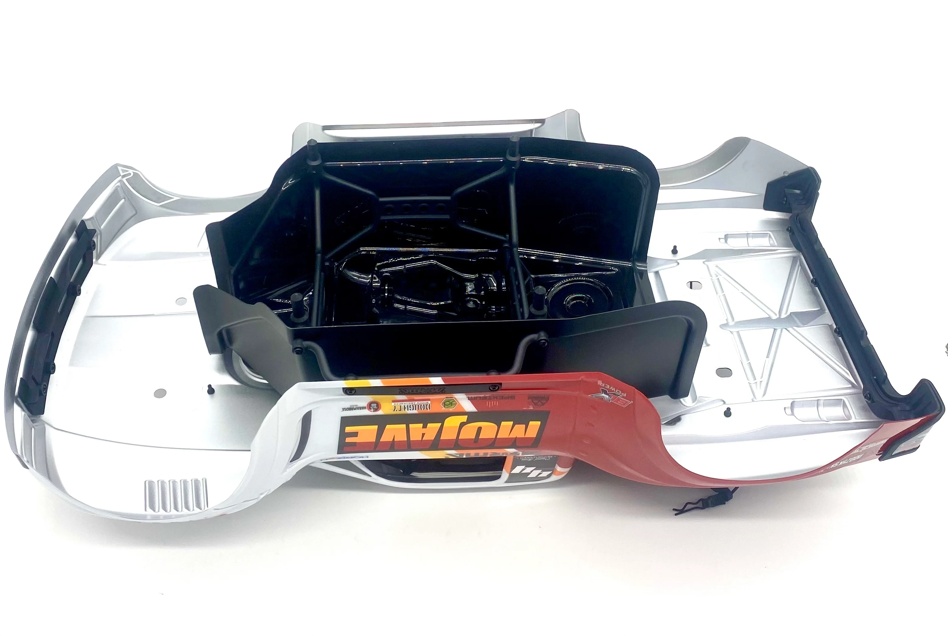 Arrma Mojave 4s 4x4 - Body Shell RED/WHITE w/interior, cage and clips ARA4404 - Image 4