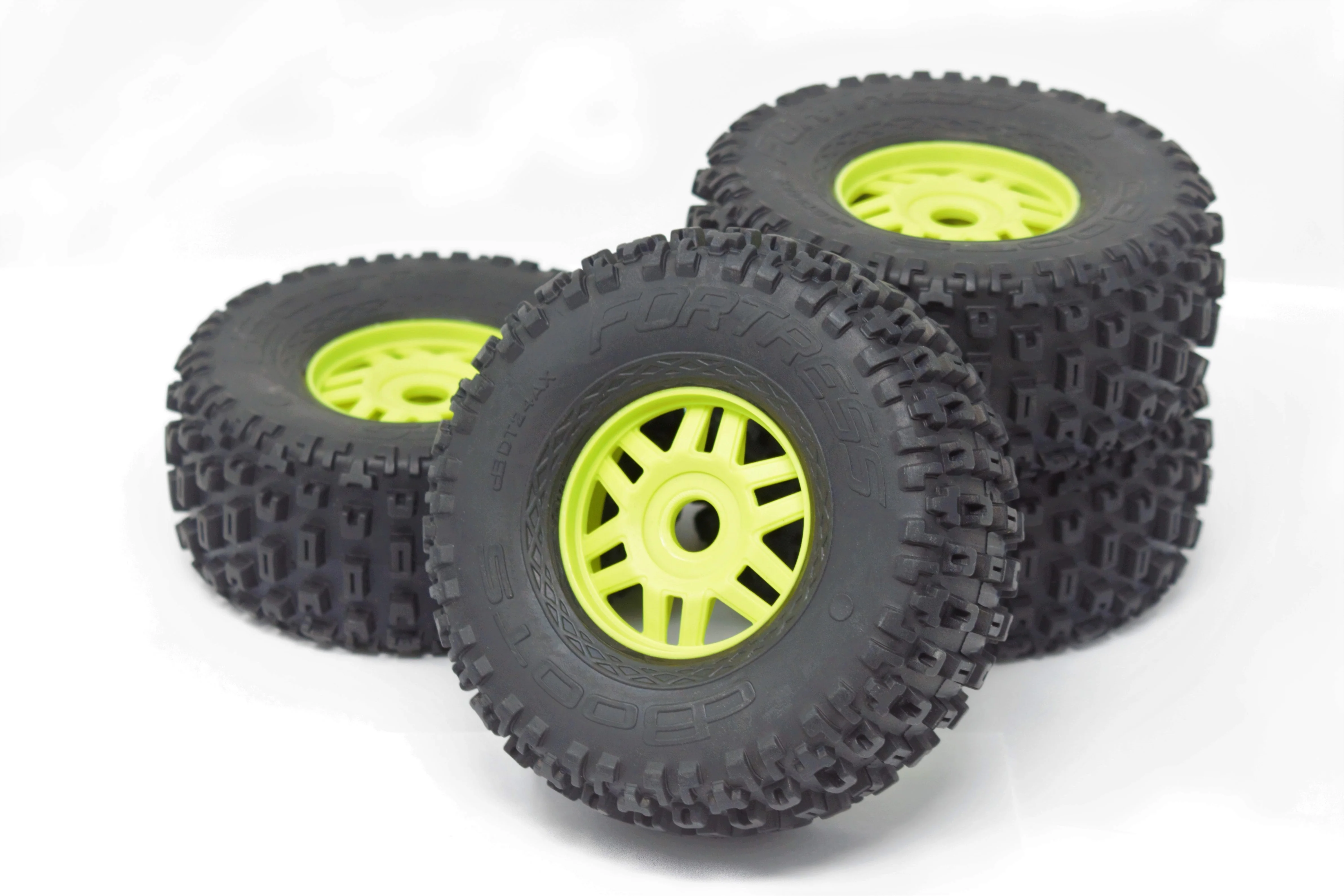 Arrma MOJAVE 6s BLX V2 - TIRES & Wheels (Lime Green rims DBoots fortress ARA7604V2