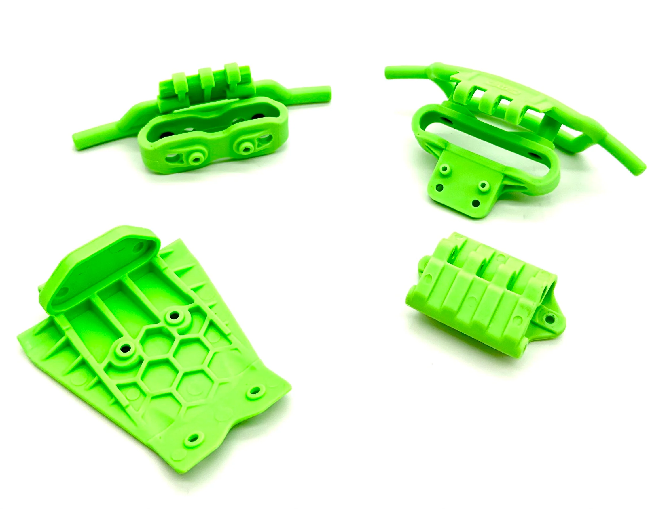 Arrma QUAKE 2wd - Bumpers (GREEN) Front Rear skid Mount Set ARA3537 - Image 2