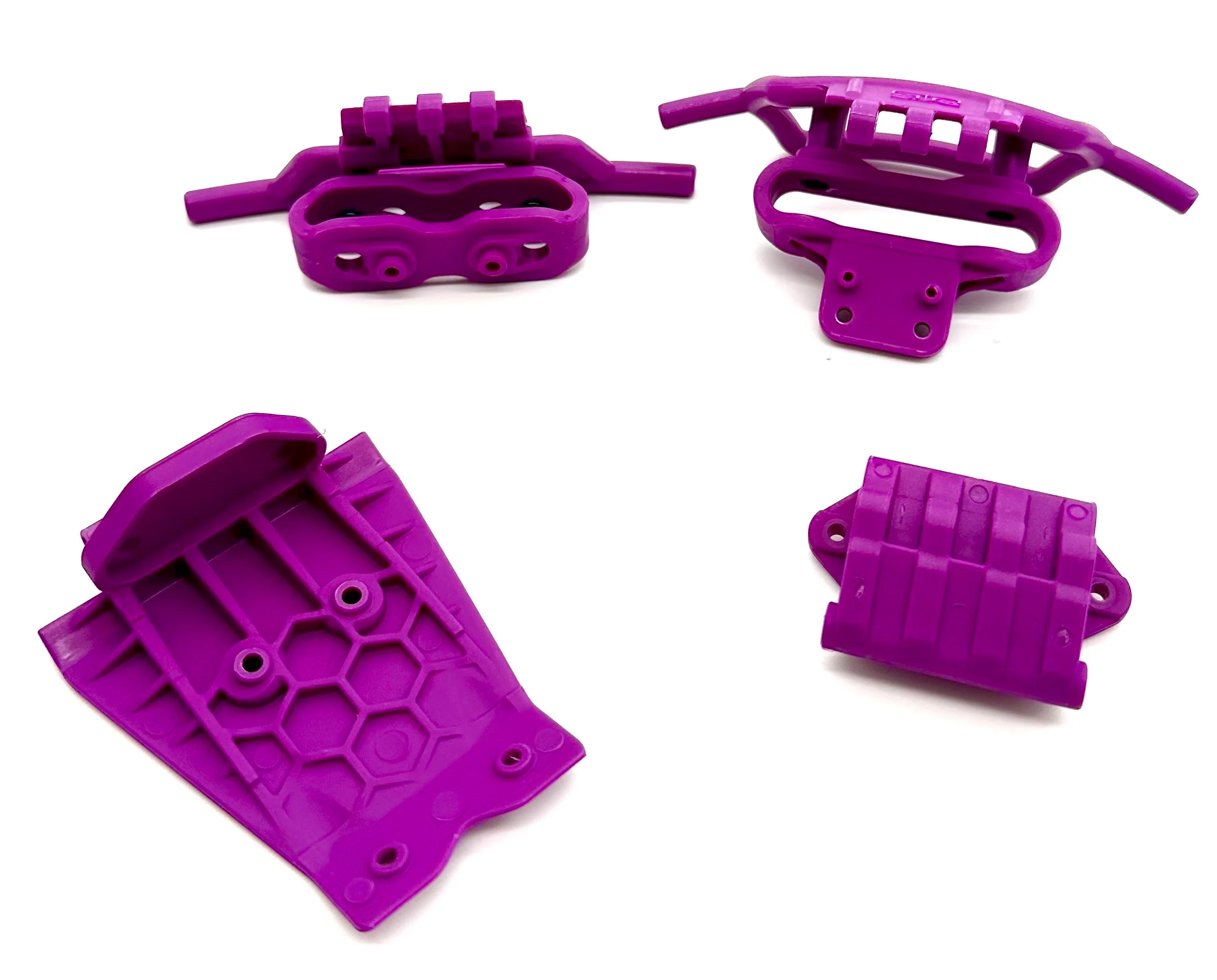 Arrma QUAKE 2wd - Bumpers (PURPLE) Front Rear skid Mount Set ARA3537 - Image 2