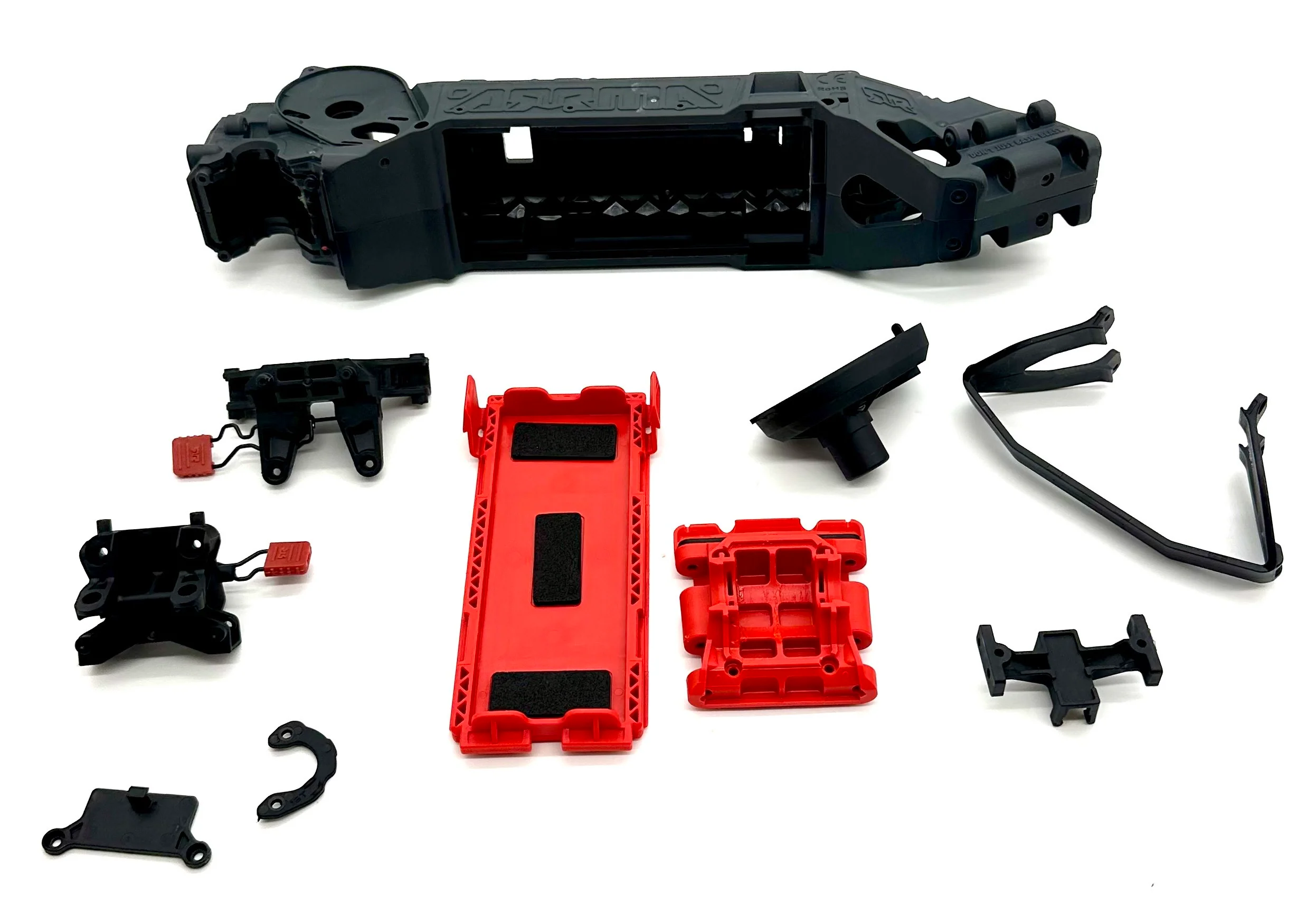 Arrma QUAKE 2wd - Chassis (Red LWB right left halves mega ARA3537 - Image 3