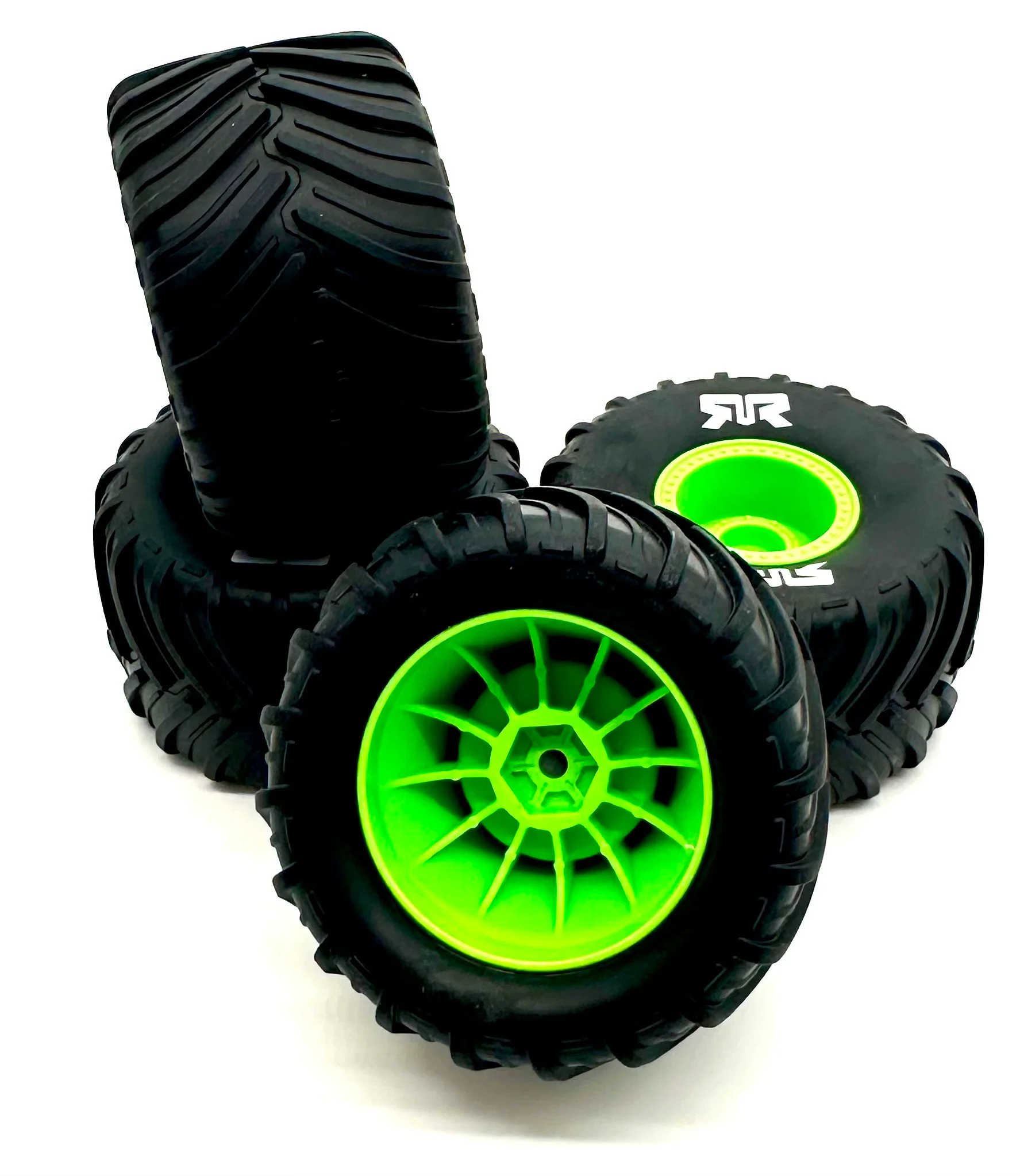 Arrma QUAKE GROM mega 4x4 - Wheels & Tires (GREEN) dboots MT Gorgon ARA2137 - Image 3