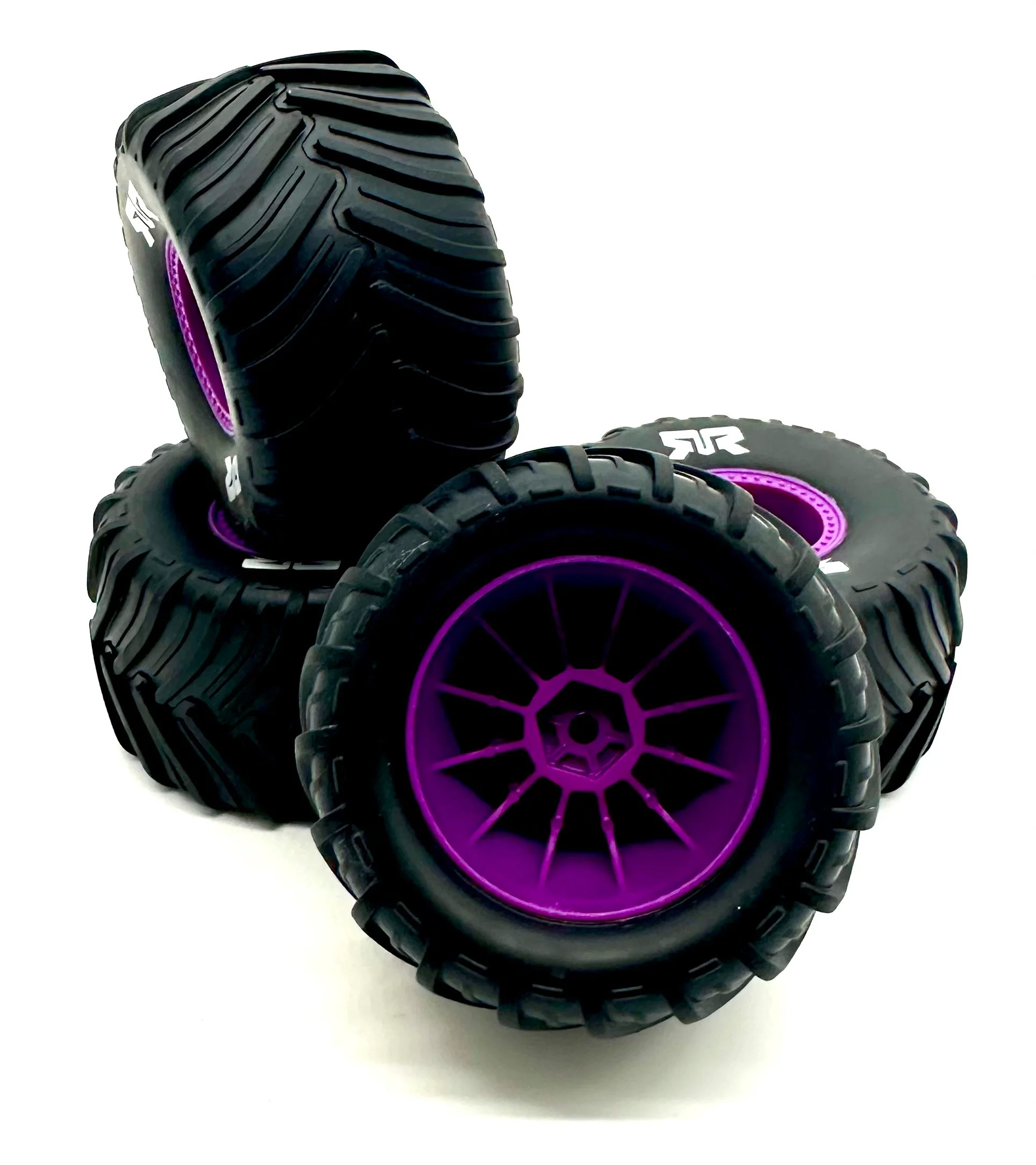 Arrma QUAKE GROM mega 4x4 - Wheels & Tires (PURPLE) dboots MT Gorgon ARA2137 - Image 3