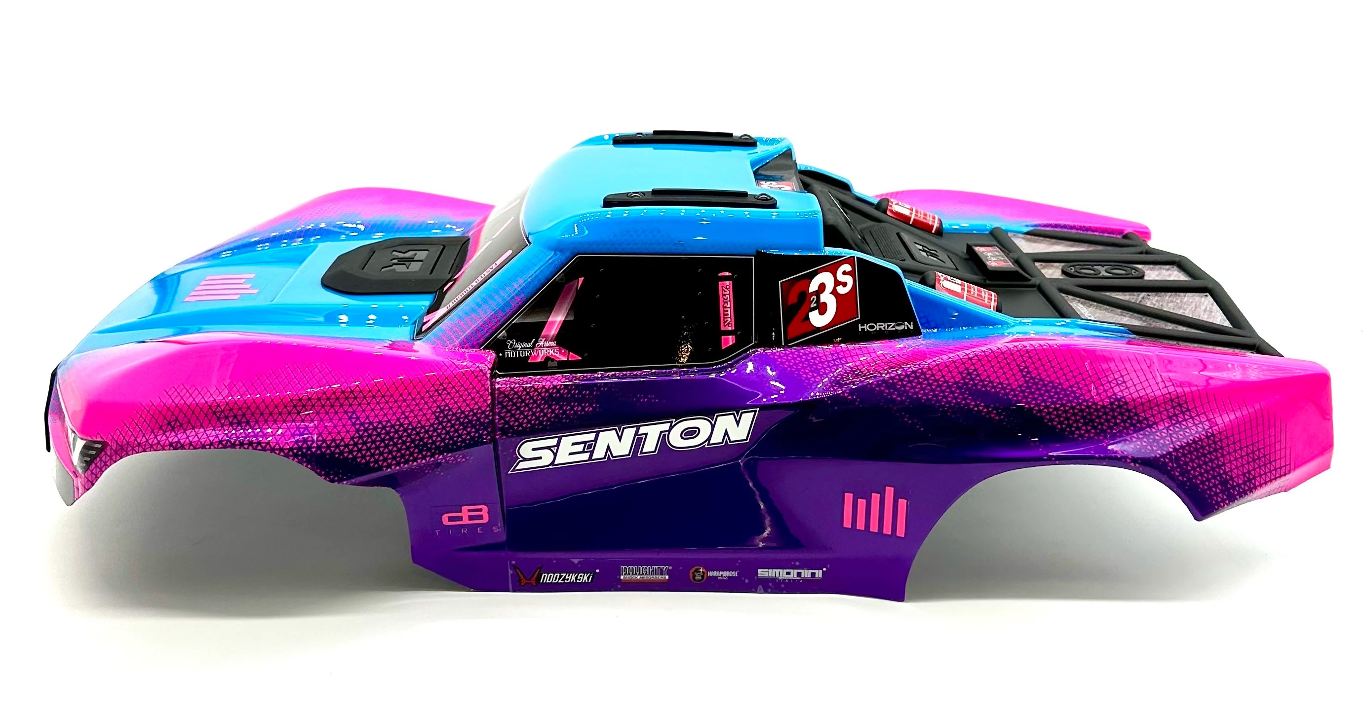 Arrma SENTON 4x4 223s - Body Shell (Pink Blue painted clipless ARA4303V4 - Image 3