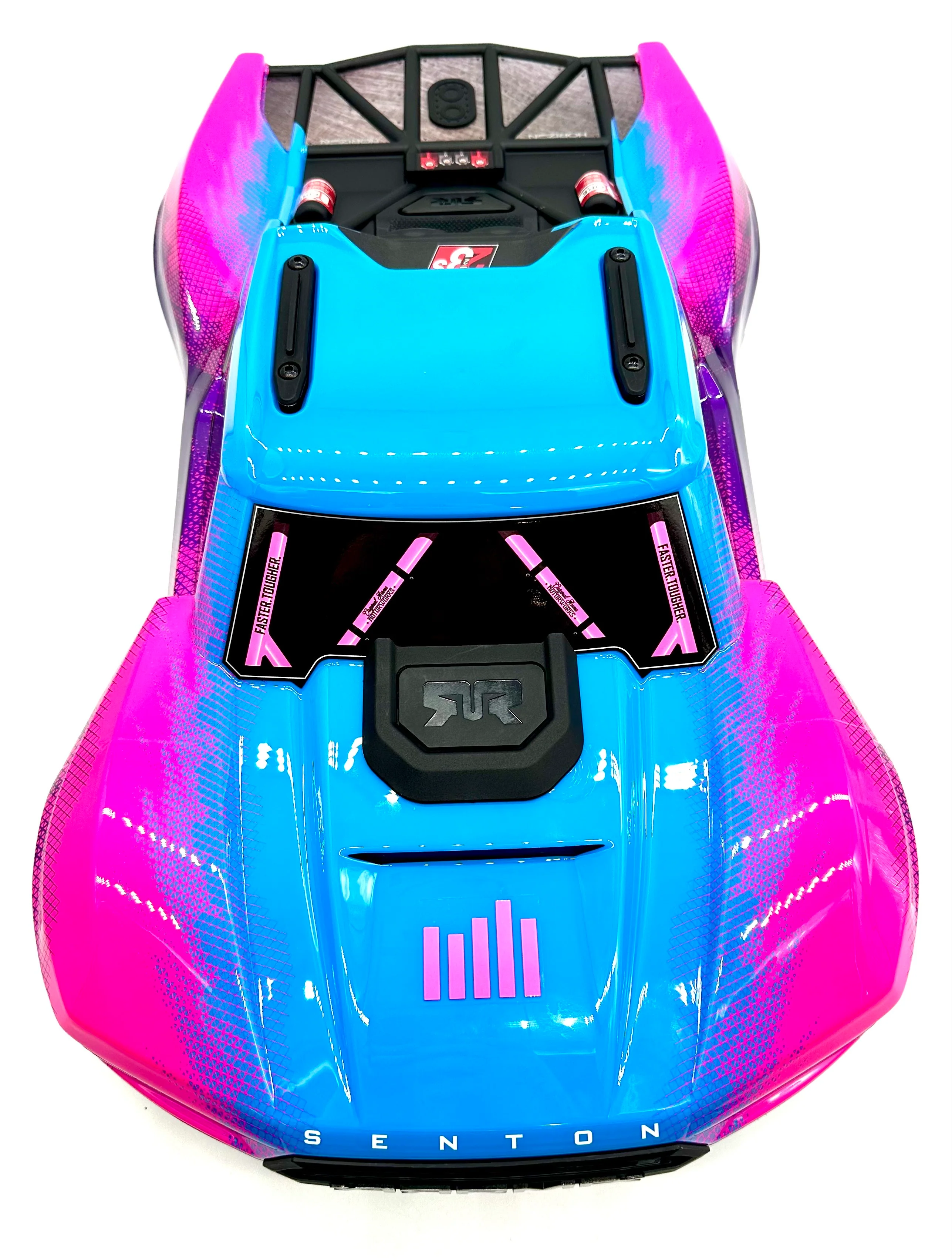 Arrma SENTON 4x4 223s - Body Shell (Pink Blue painted clipless ARA4303V4 - Image 4