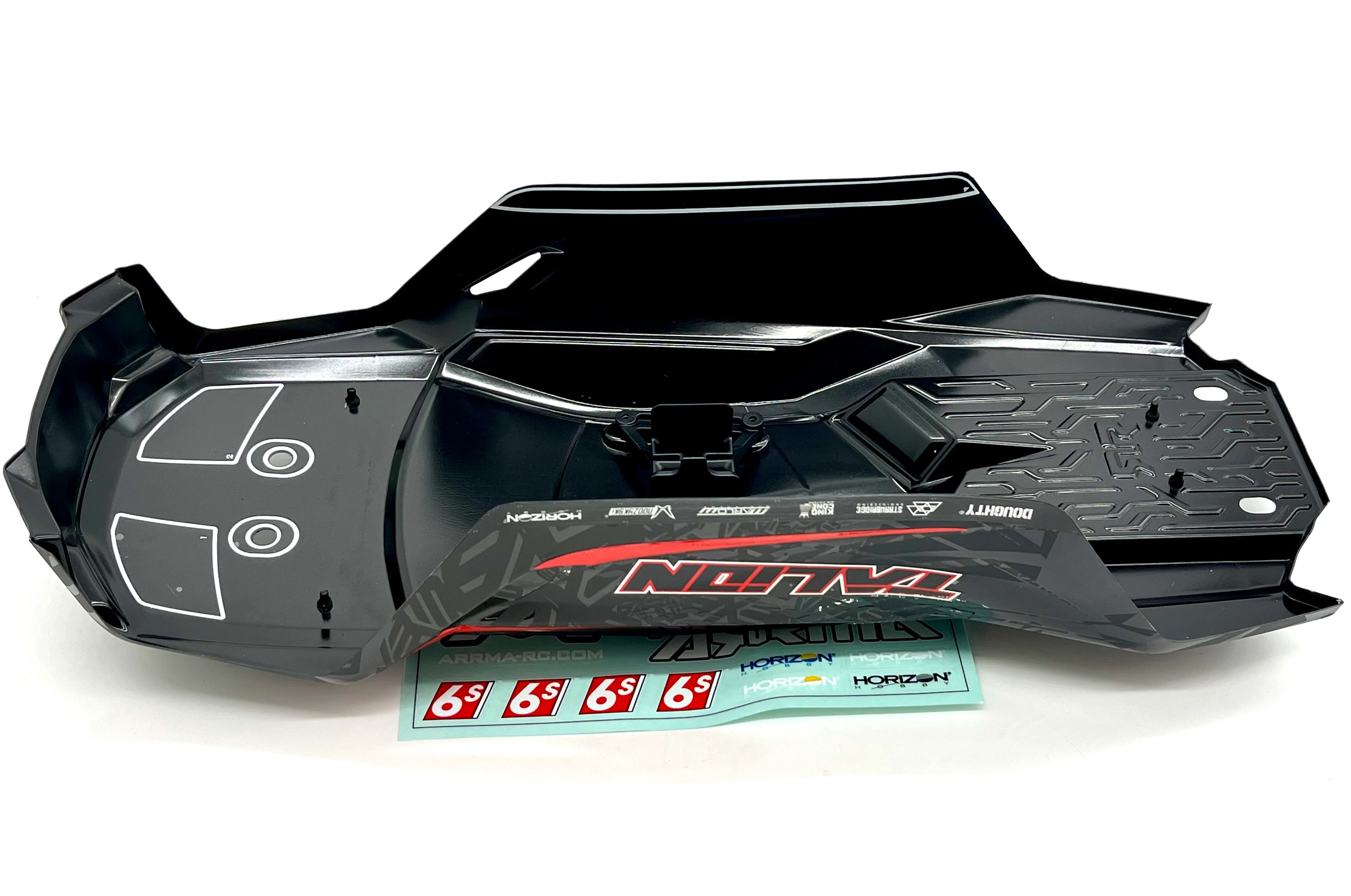 Arrma TALION 6s EXB - Body Shell (BLACK polycarbonate cover, Body Pins ARA7707V6 - Image 3