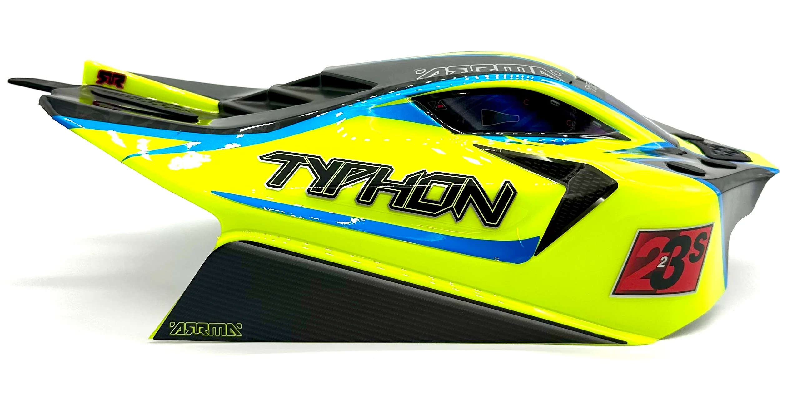 Arrma TYPHON 4x4 223s - Body Shell (Yellow painted clipless ARA4306V4 - Image 5