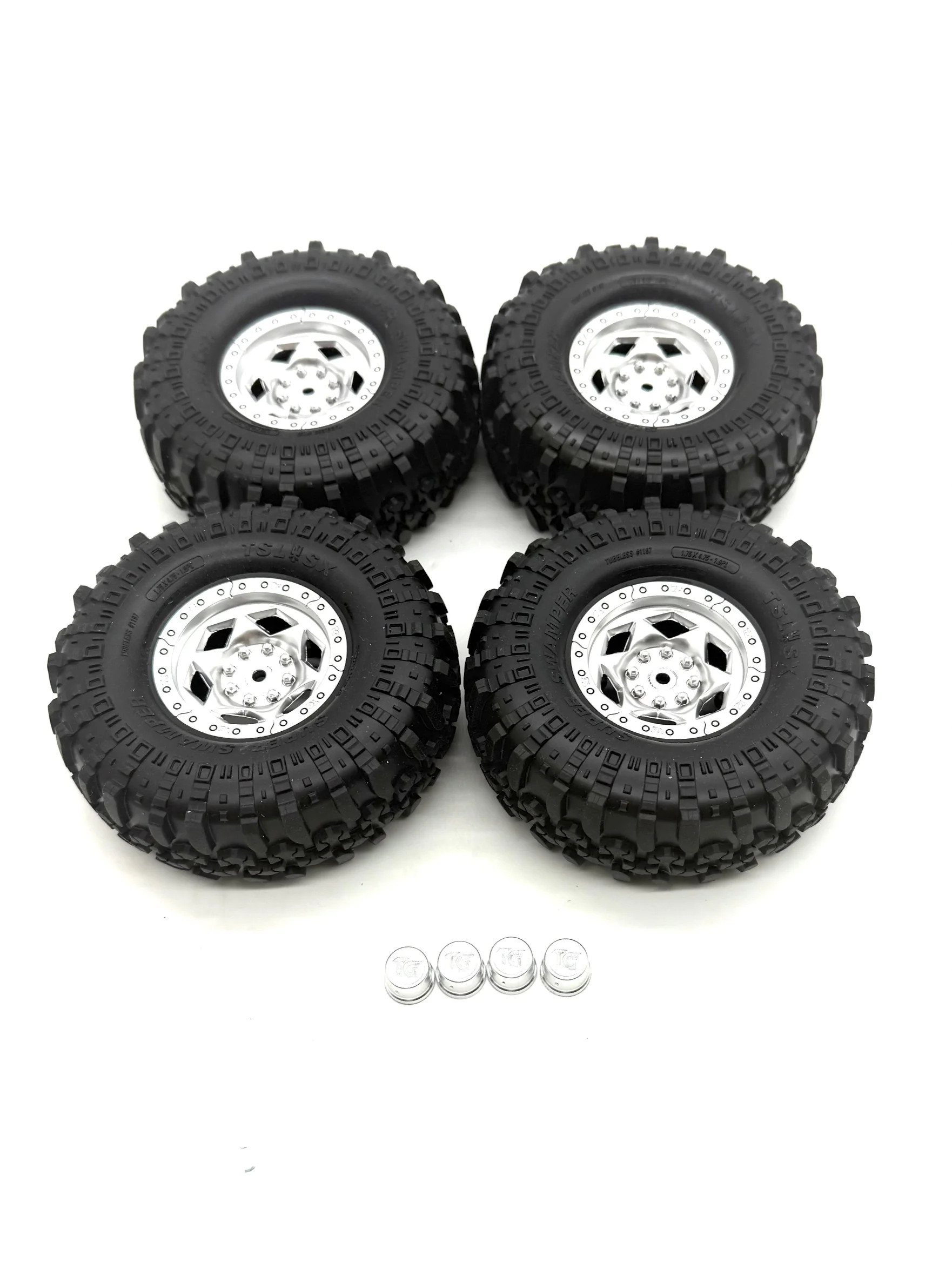 Axial SCX-10 III SR5 TIRES (silver), Interco Super Swamper XL Tires mounted AXI-2062 - Image 3