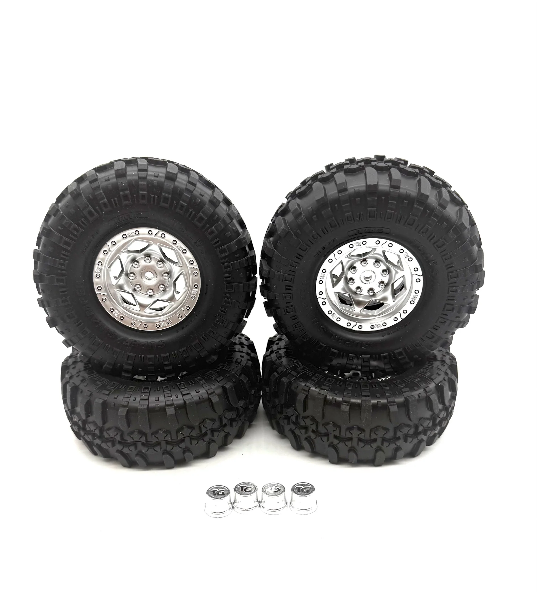 Axial SCX-10 III SR5 TIRES (silver), Interco Super Swamper XL Tires mounted AXI-2062 - Image 4