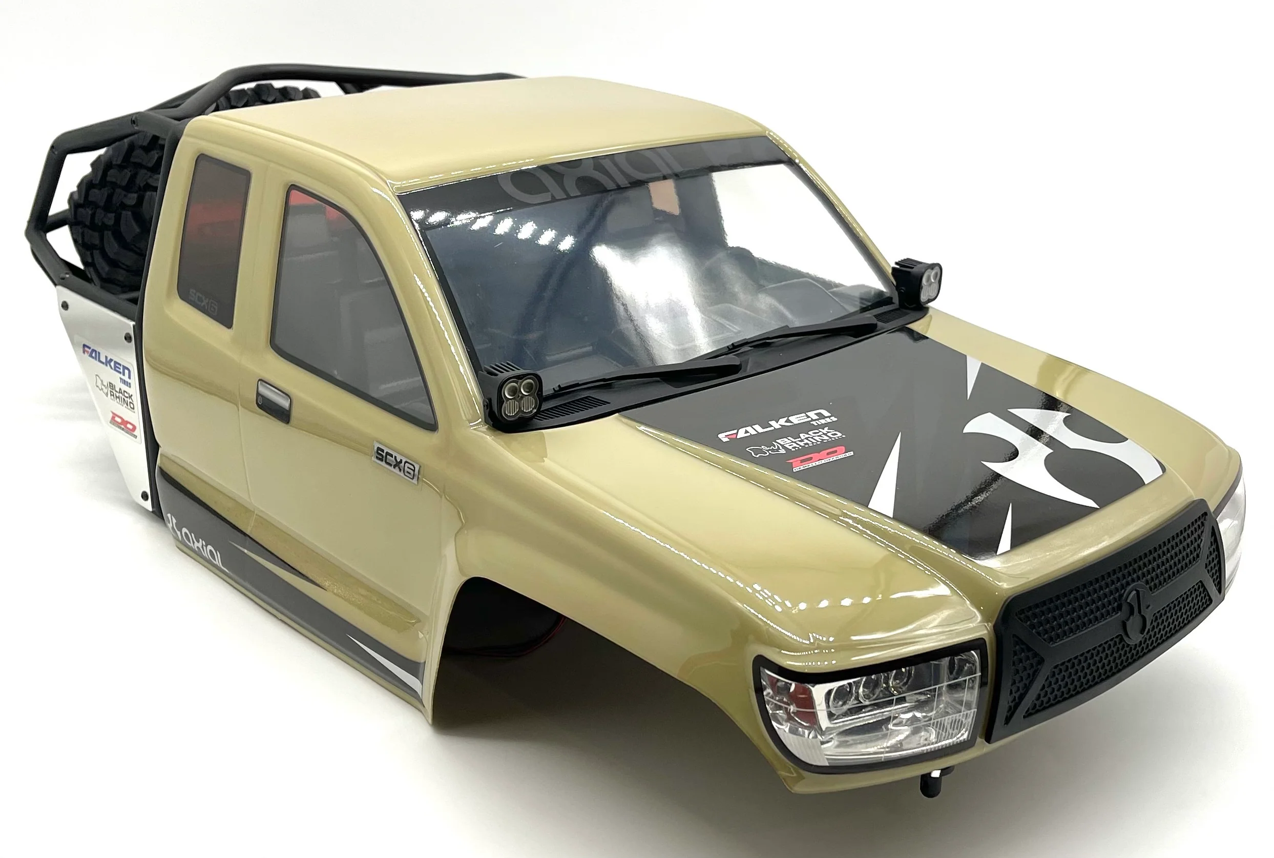 Axial SCX6 Trail Honcho BODY, w/ Interior, rollcage, spare tire and rack (Beige) AXI05001 - Image 3