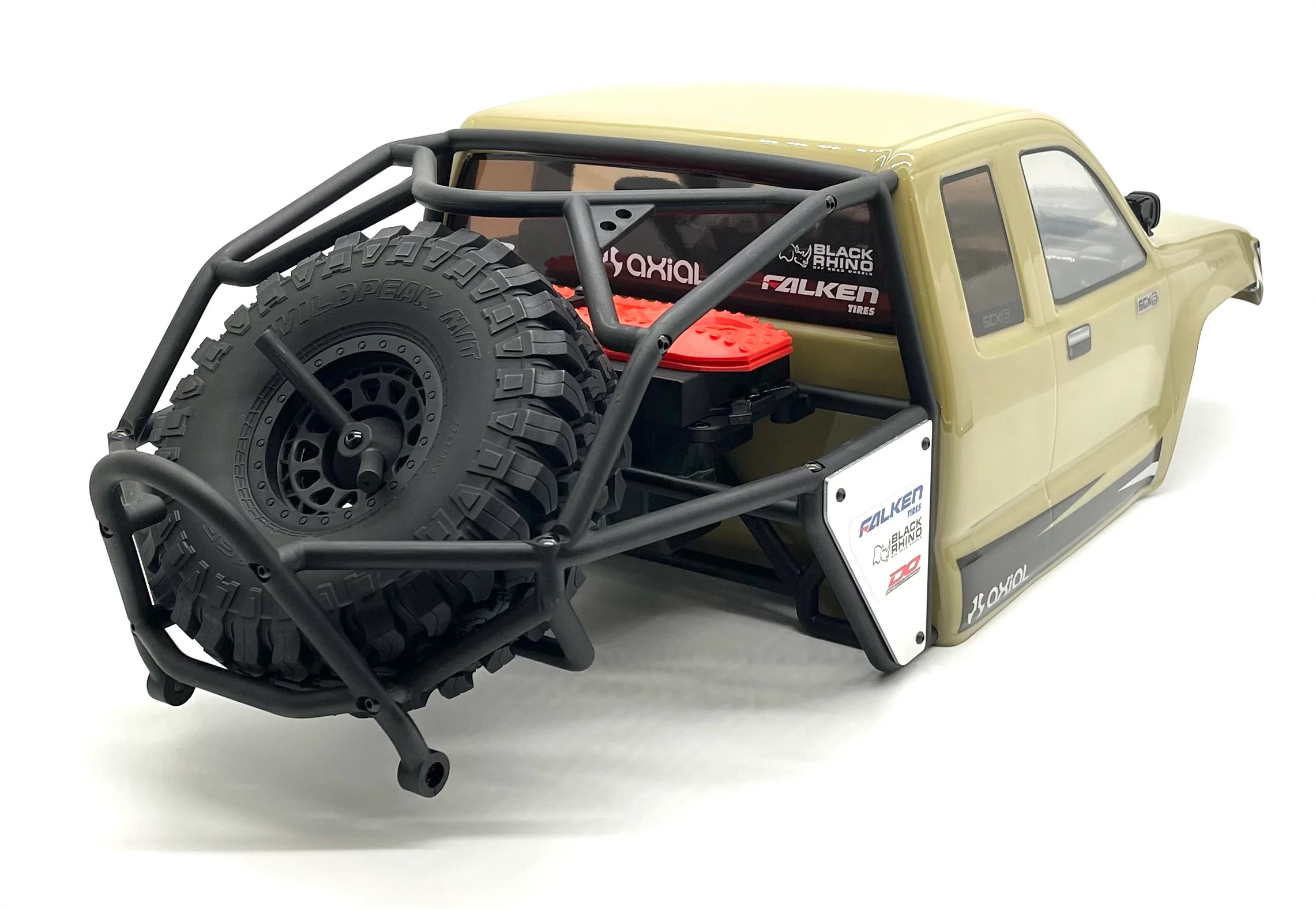 Axial SCX6 Trail Honcho BODY, w/ Interior, rollcage, spare tire and rack (Beige) AXI05001 - Image 5
