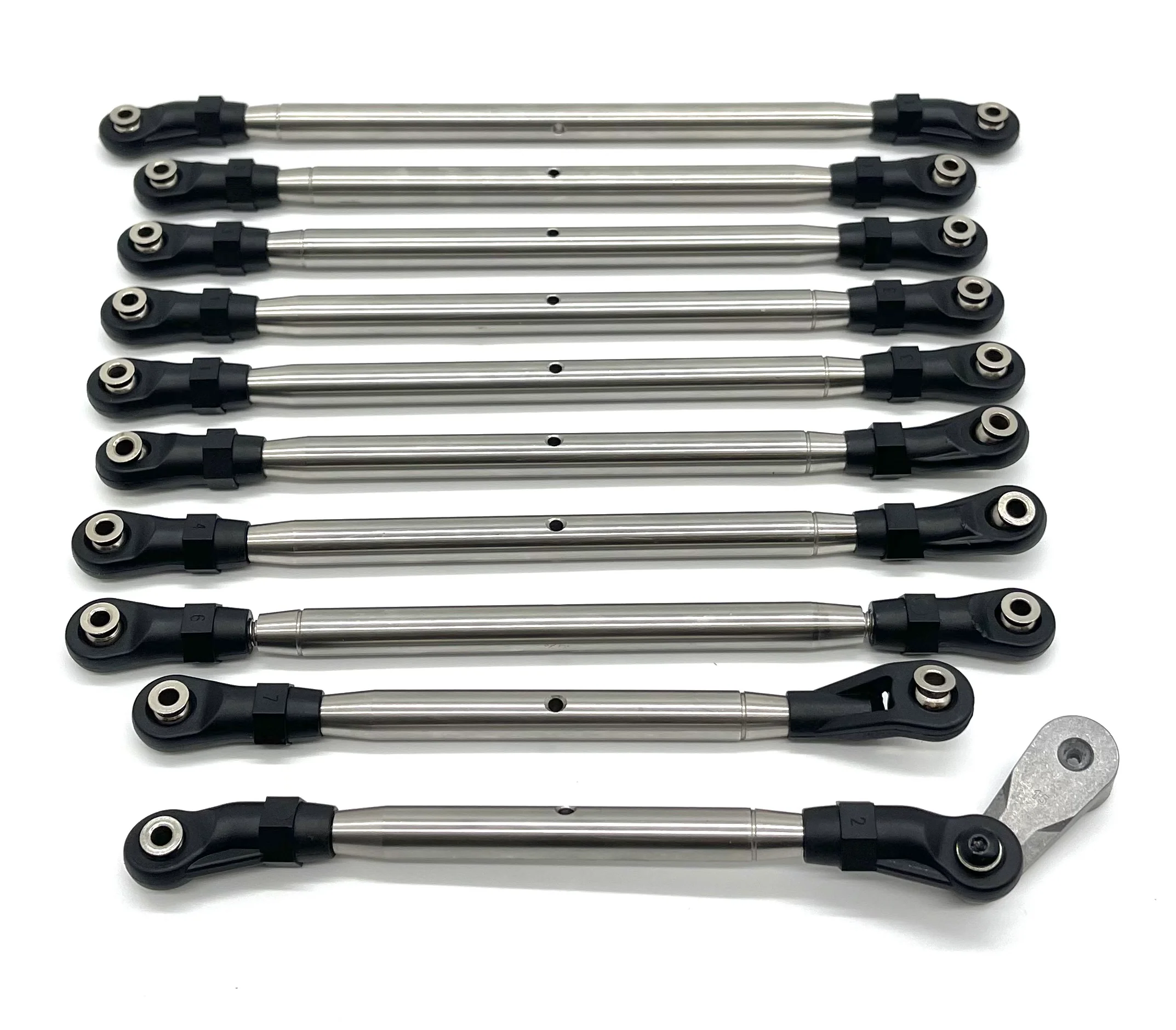Axial SCX6 Trail Honcho LINKS, Camber links, Steering, w/rod ends & balls, stainless AXI05001 - Image 3