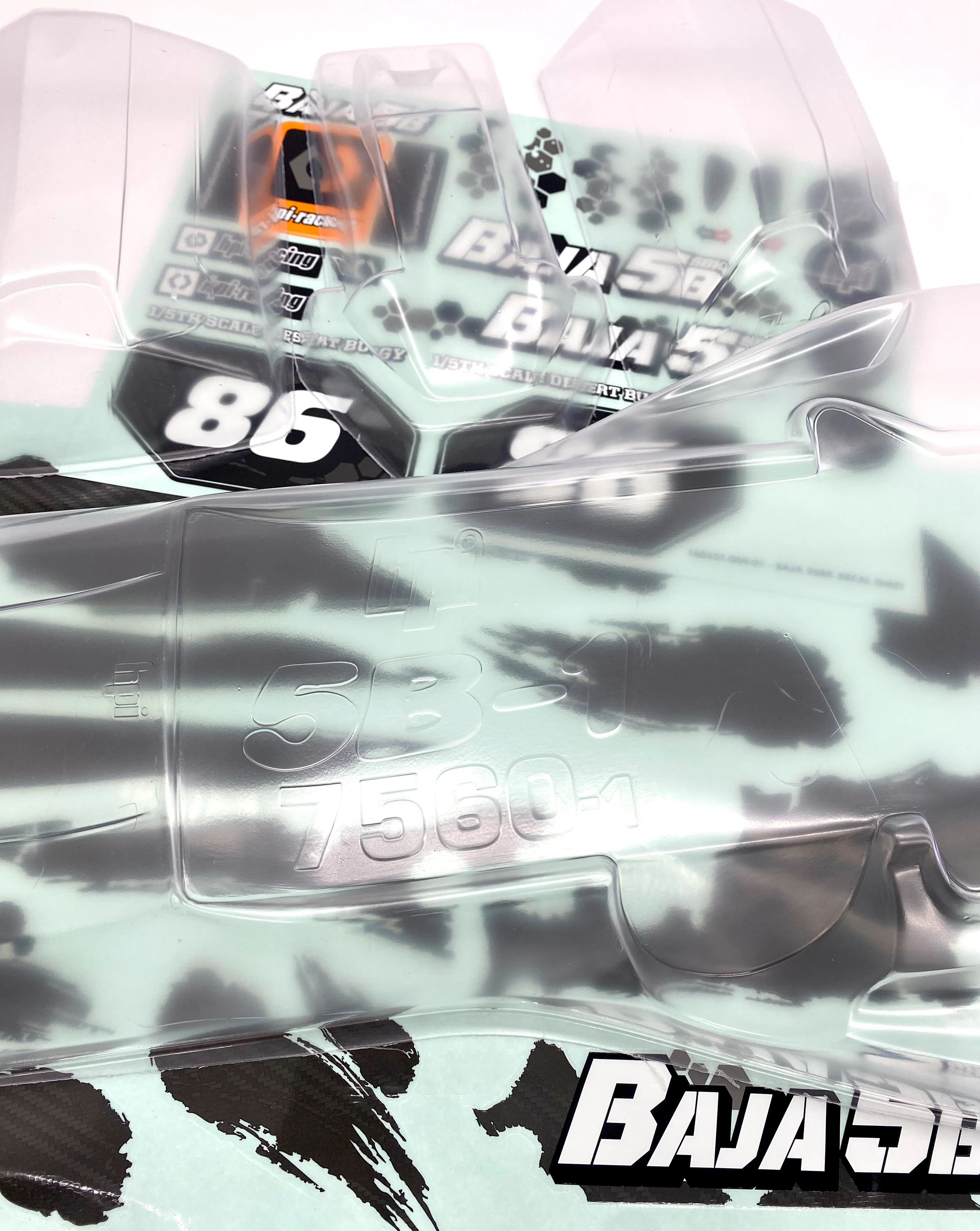 BAJA 5B SBK GAS - CLEAR UNPAINTED BODY 7560 shell & DECALS (stickers) HPI 160323 - Image 3