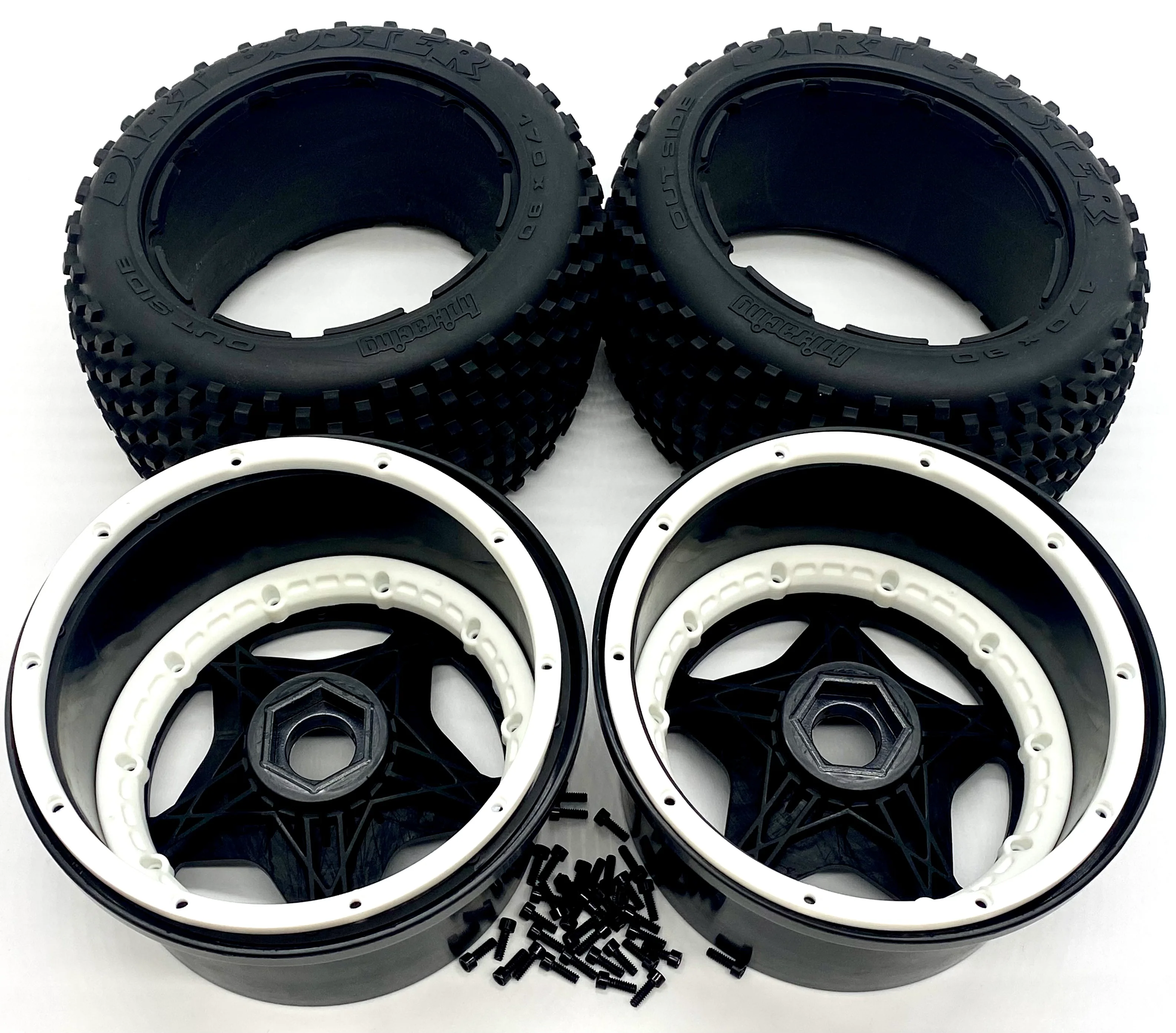BAJA 5B SBK GAS - REAR TIRES, Wheels, beadlock (Dirt buster tyres flux HPI 160323 - Image 3
