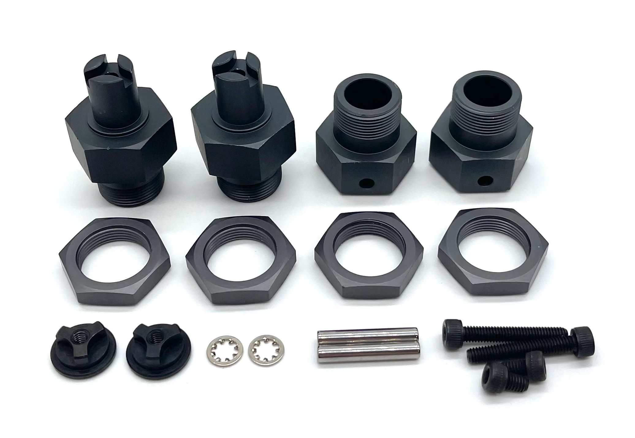 BAJA 5B SBK GAS - HEX HUBS 24mm (Gunmetal front, rear and hub nuts) HPI 160323