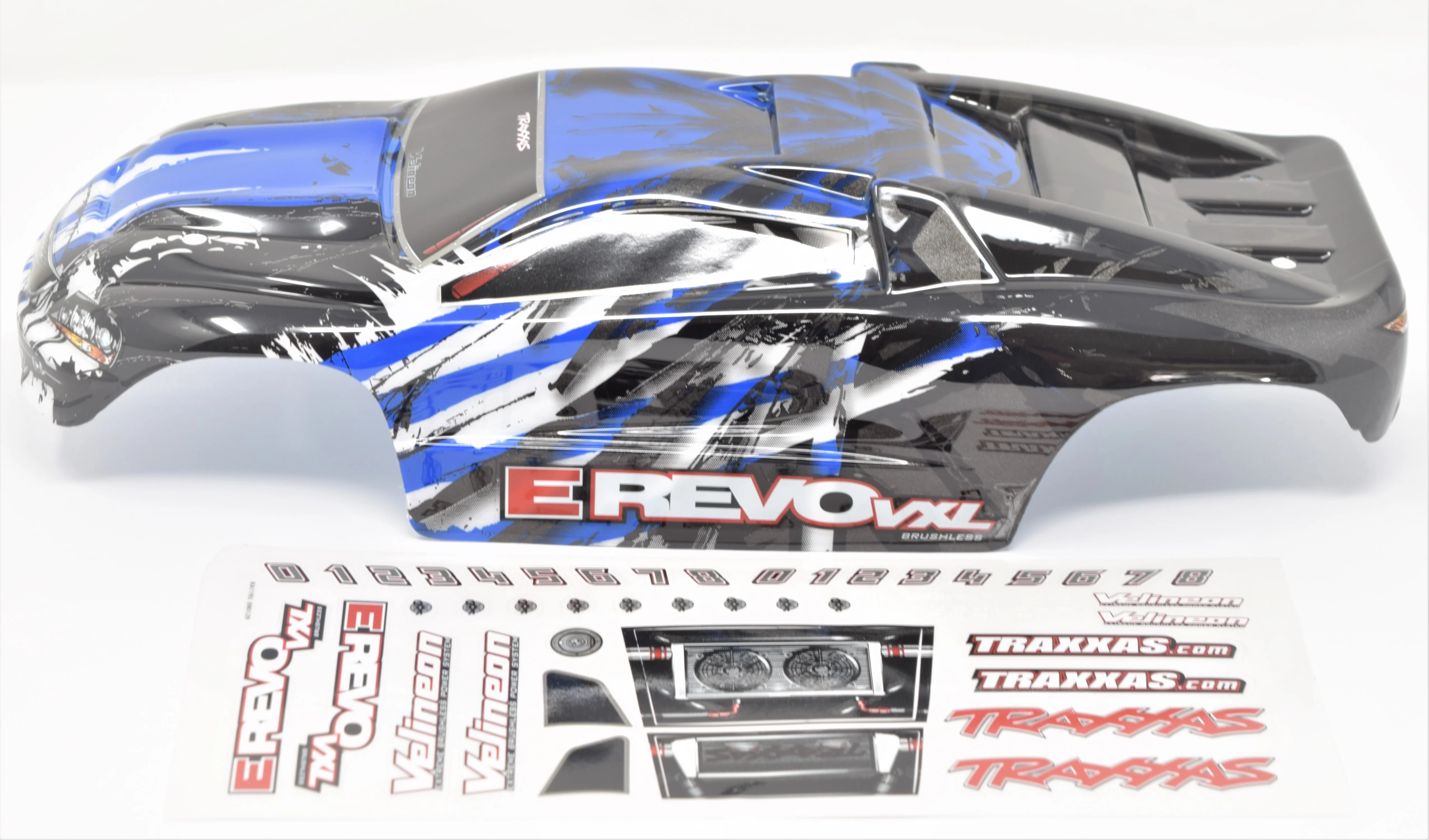 1/16 E-revo BODY, BLUE & BLACK (Shell cover factory painted 71076-3