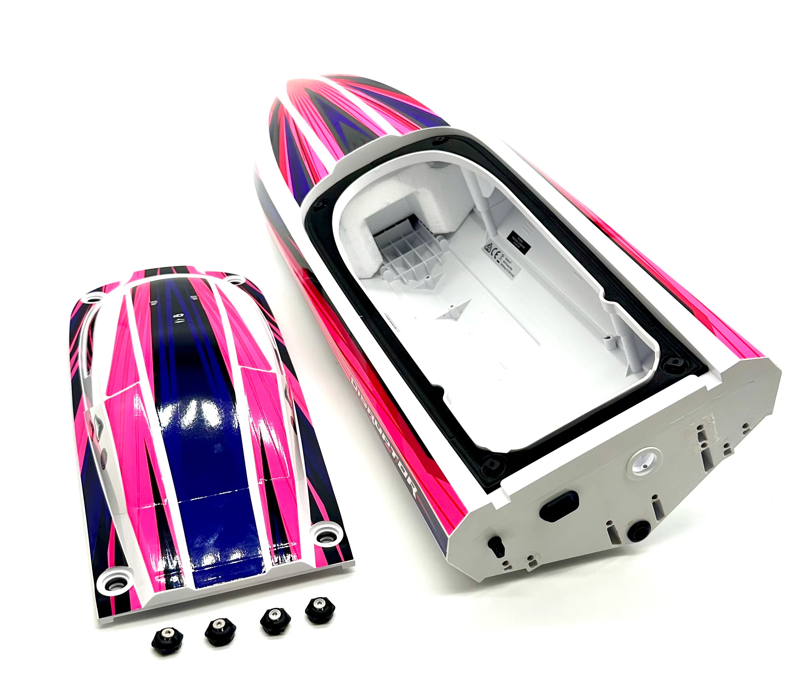 Disruptor Boat HULL & Hatch (PINK graphics 10615 10616) Traxxas 106064-4 - Image 6