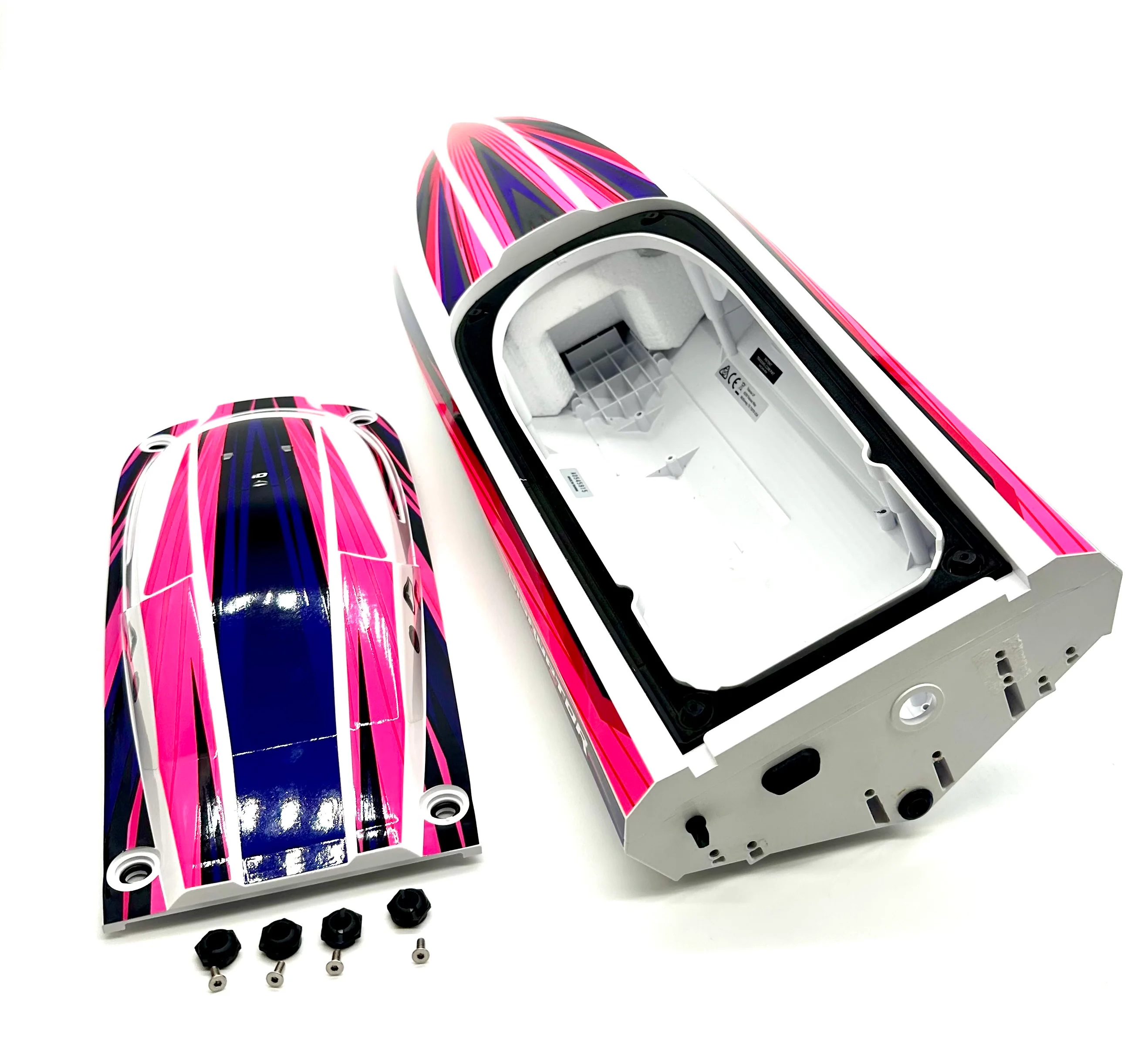Disruptor Boat HULL & Hatch (PINK graphics 10615 10616) Traxxas 106064-4 - Image 7
