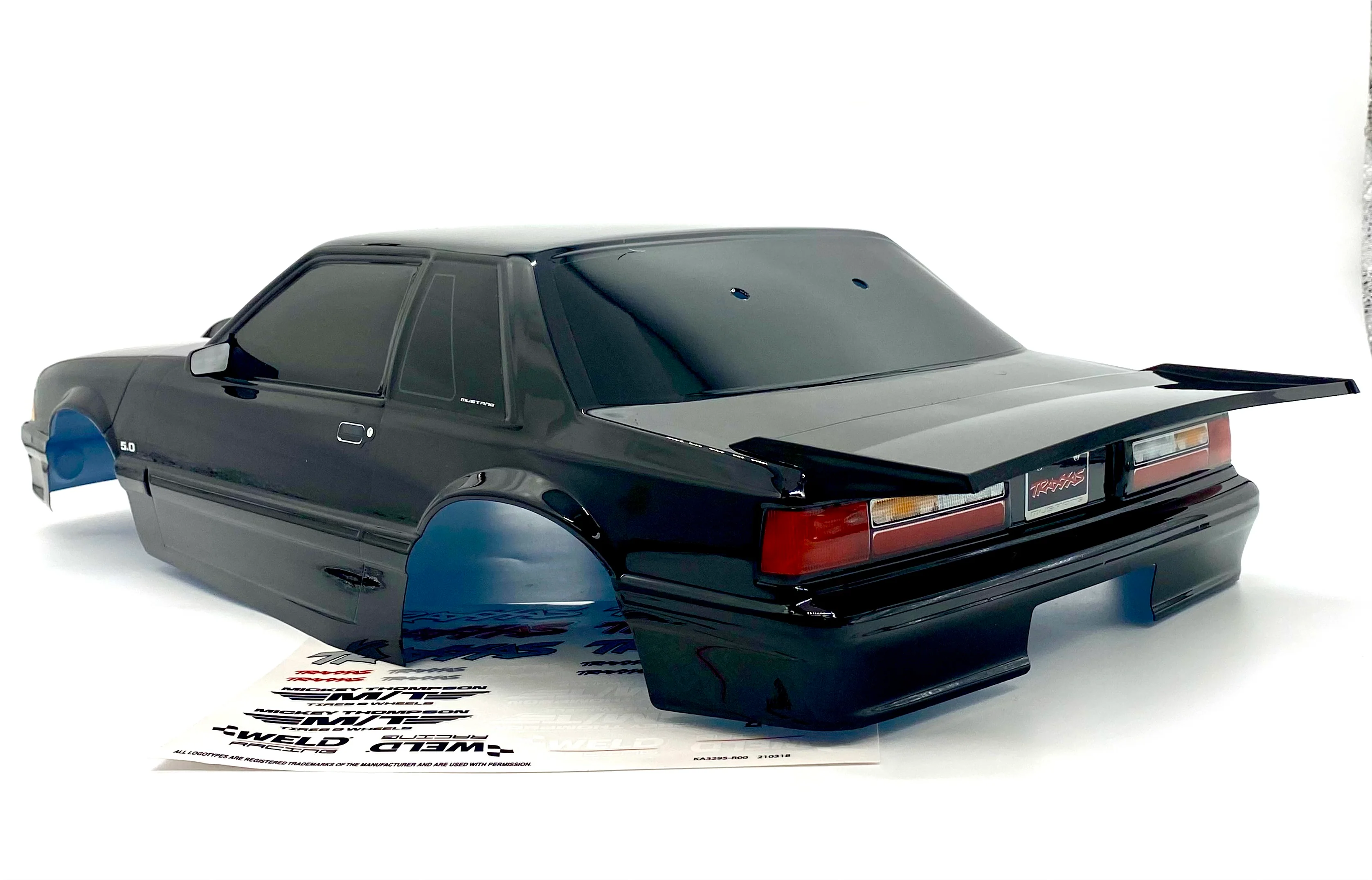 DRAG MUSTANG - FOX BODY (Black, complete w/decals 9421A Traxxas 94046-4 - Image 4