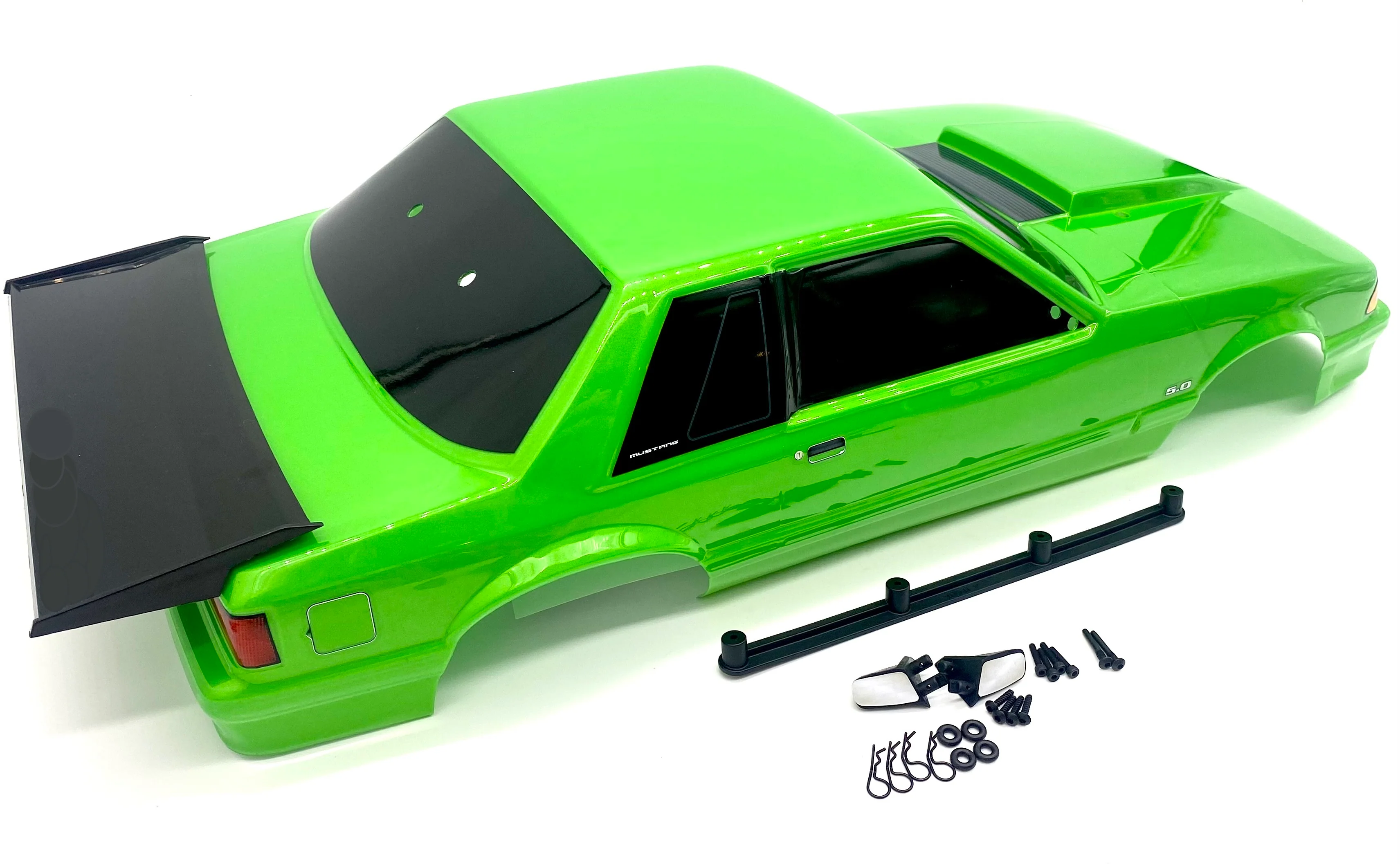 DRAG MUSTANG - FOX BODY (GREEN complete w/decals 9421g Traxxas 94046-4 - Image 3